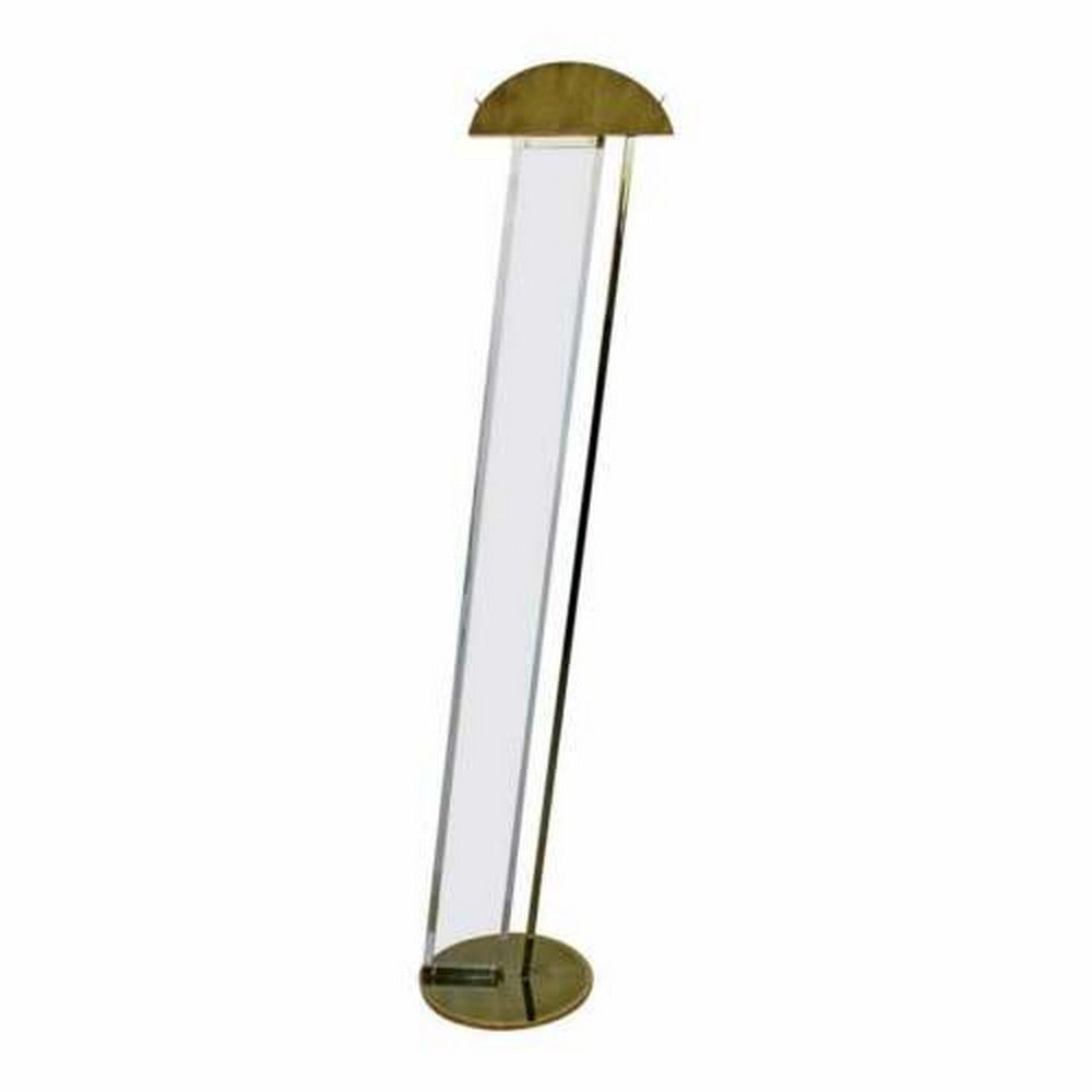 Mid Century Modern Fredrick Ramond Hollywood Regency Lucite Brass Floor Lamp 70s (1 of 12)