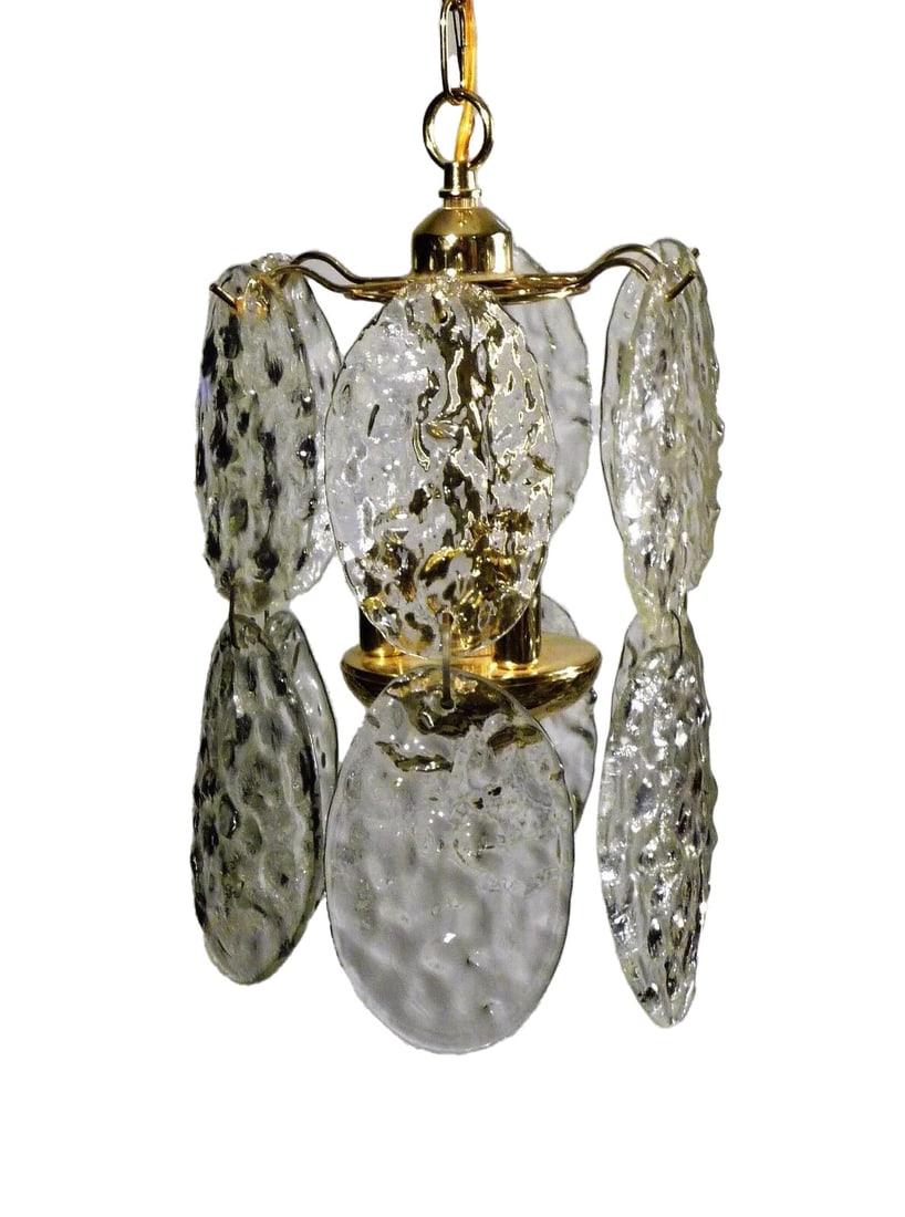 Mid Century Modern Kalmar Blatt Glass 2 Tier Modern Chandelier (1 of 5)