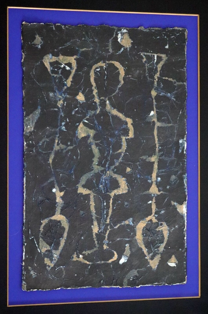 Pierre Marie Brisson Petite Nuit I Signed Modern Figurative Abstract Oil Painting on Paper Framed (1 of 7)