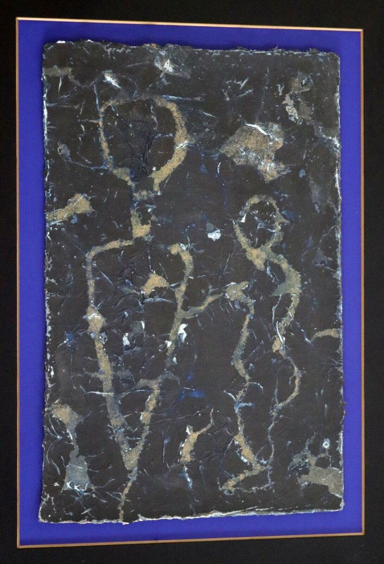 Pierre Marie Brisson Petite Nuit III Signed Modern Figurative Abstract Oil Painting on Paper Framed (1 of 6)