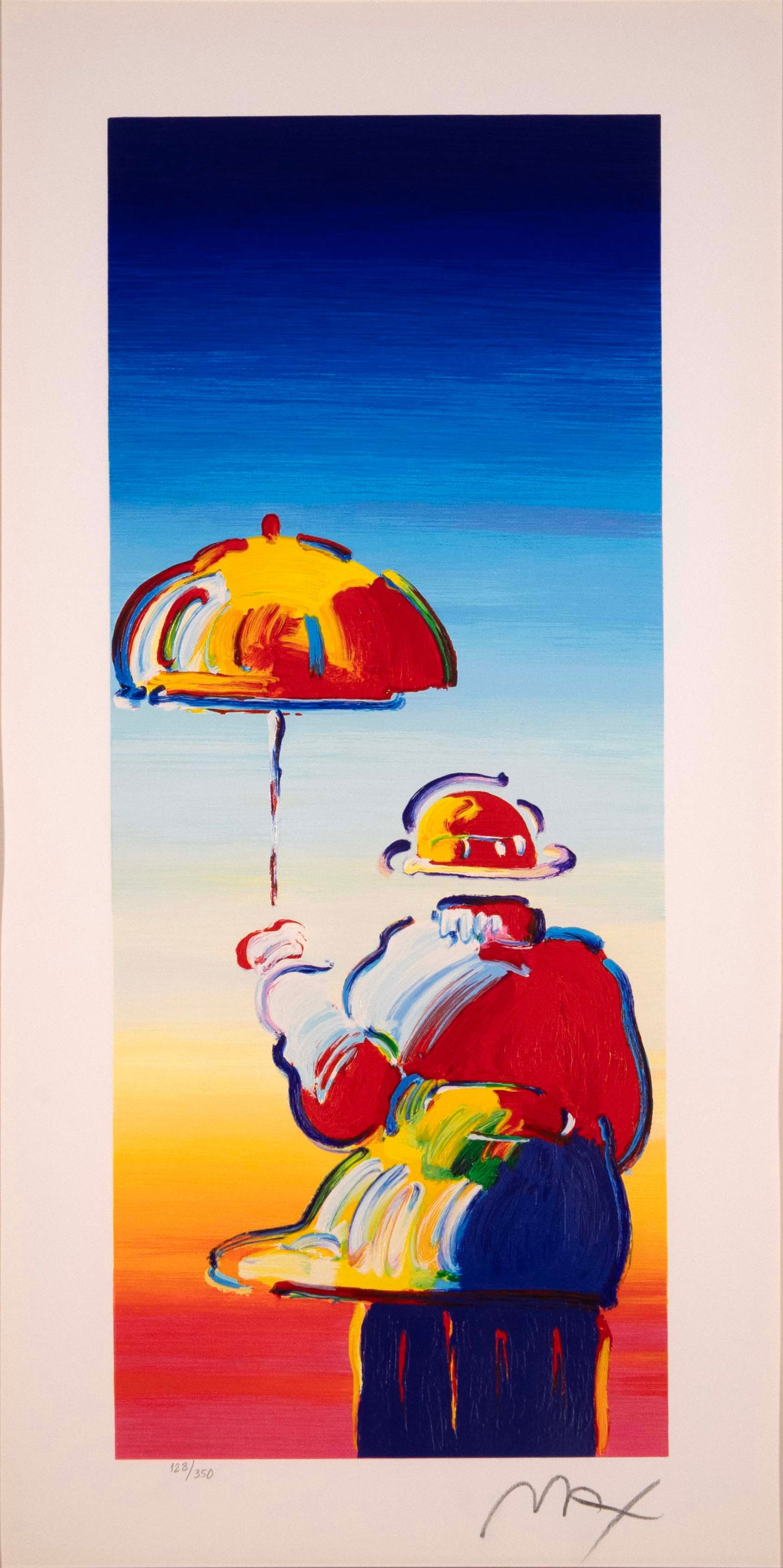 Peter Max Umbrella Man Ver. IIV Signed Pop Art Serigraph on Paper 128/150 Framed (1 of 13)