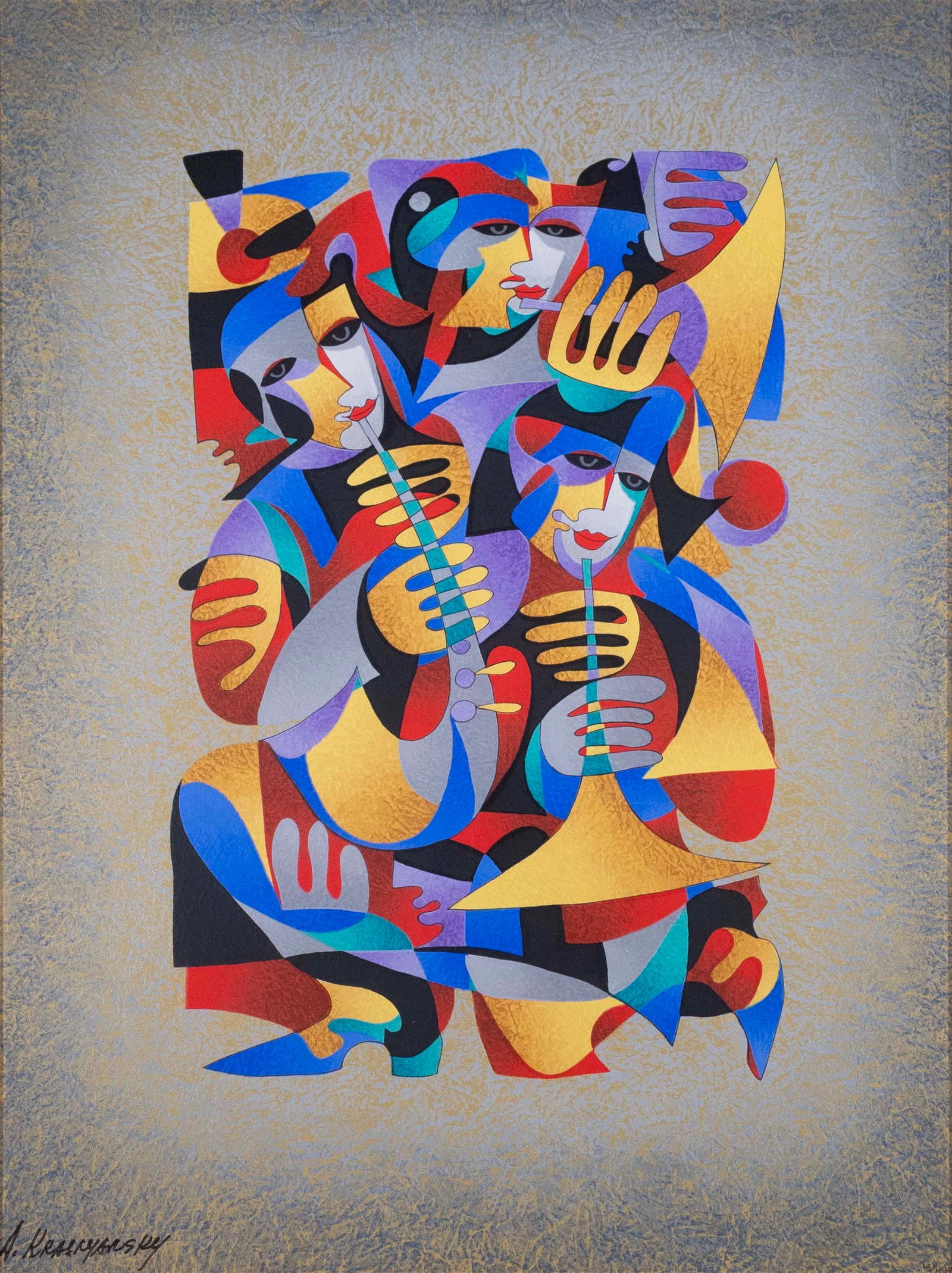 Anatole Krasnyansky Silver Trio Signed Serigraph on Paper 15/495 Framed 2000s (1 of 11)