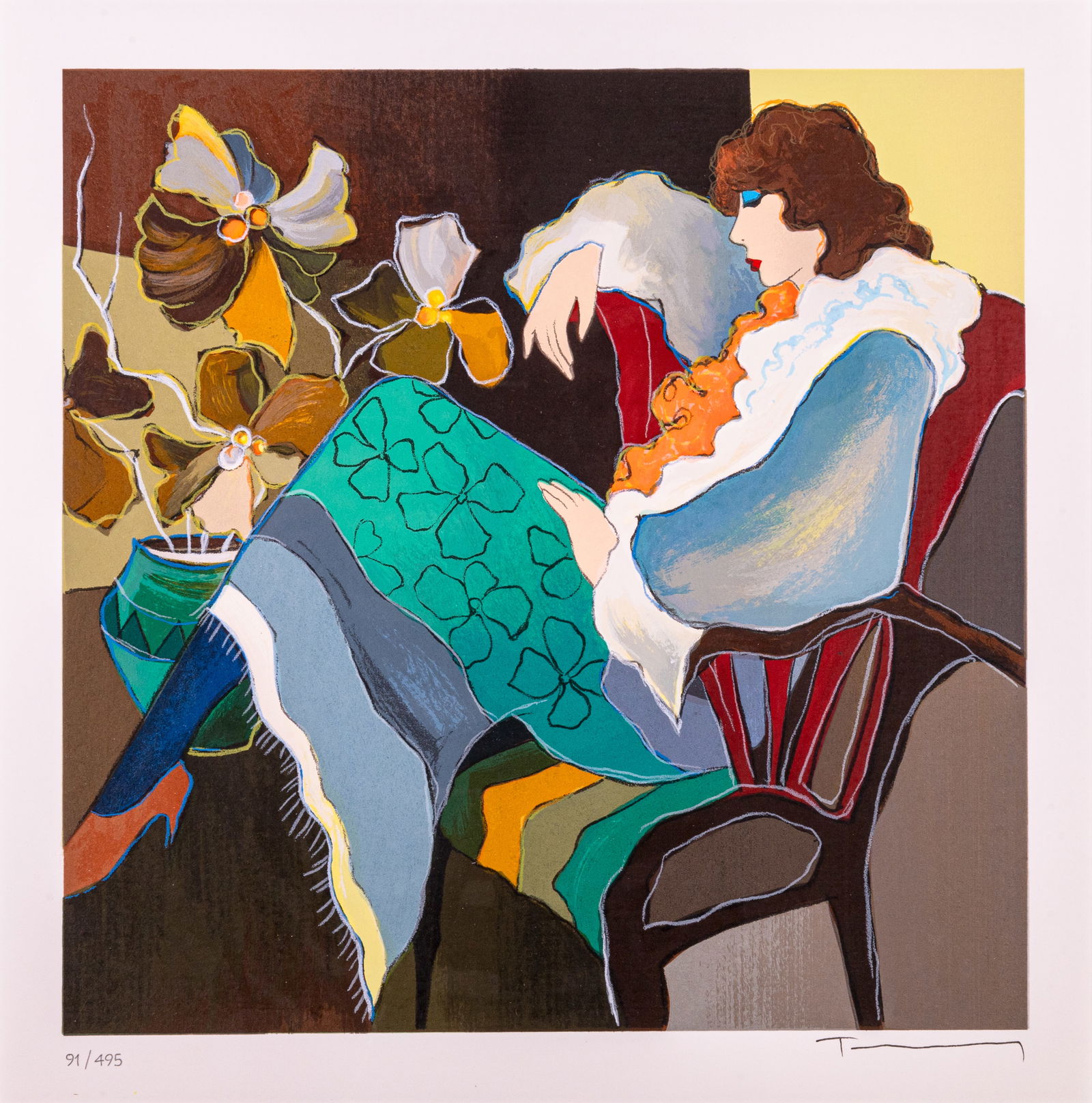 Itzchak Tarkay Mary Signed Contemporary Figurative Serigraph on Paper 91/495 Framed (1 of 10)