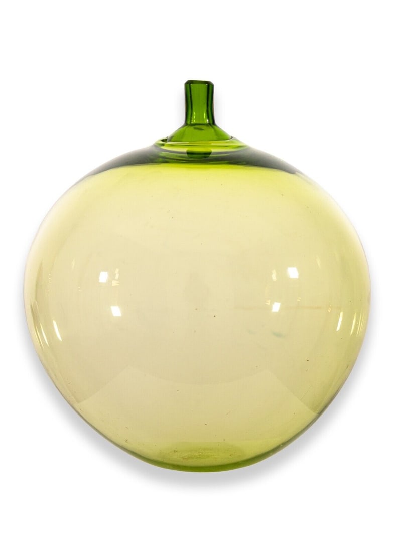 Orrefors Green Apple Vase by Ingeborg Lundin Signed and Dated (1 of 6)