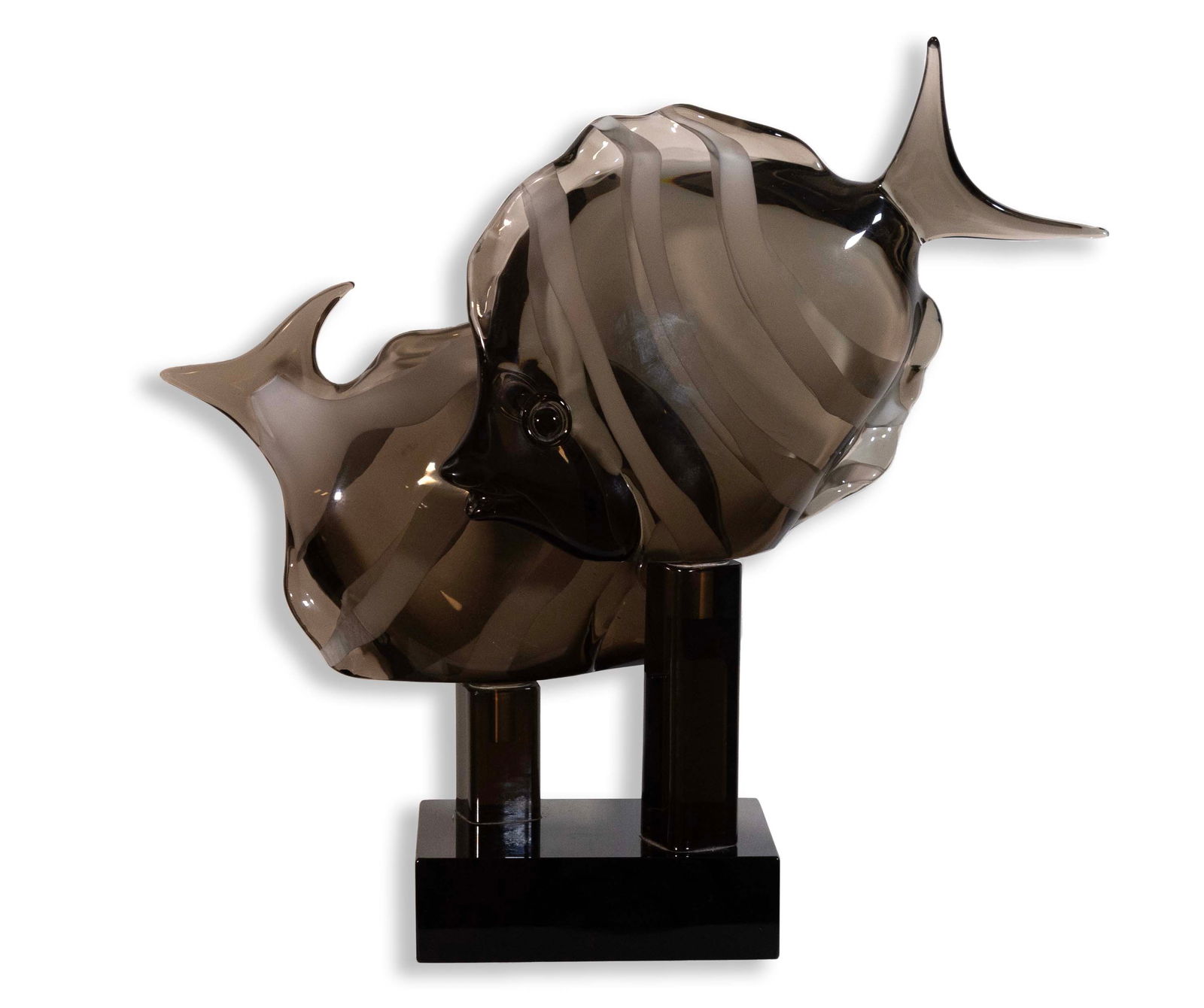 Licio Zanetti Signed Angel Fish Vintage Modern Murano Art Glass Sculpture on Base (1 of 10)