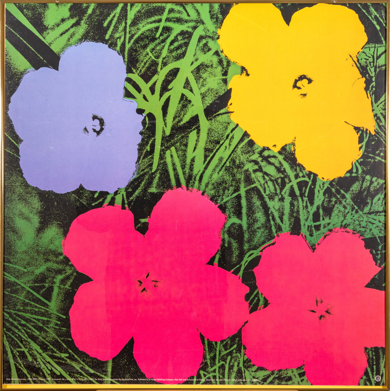 Andy Warhol Flowers 1970 Vintage Poster Foundation of the Visual Arts Framed 1993 (1 of 9)