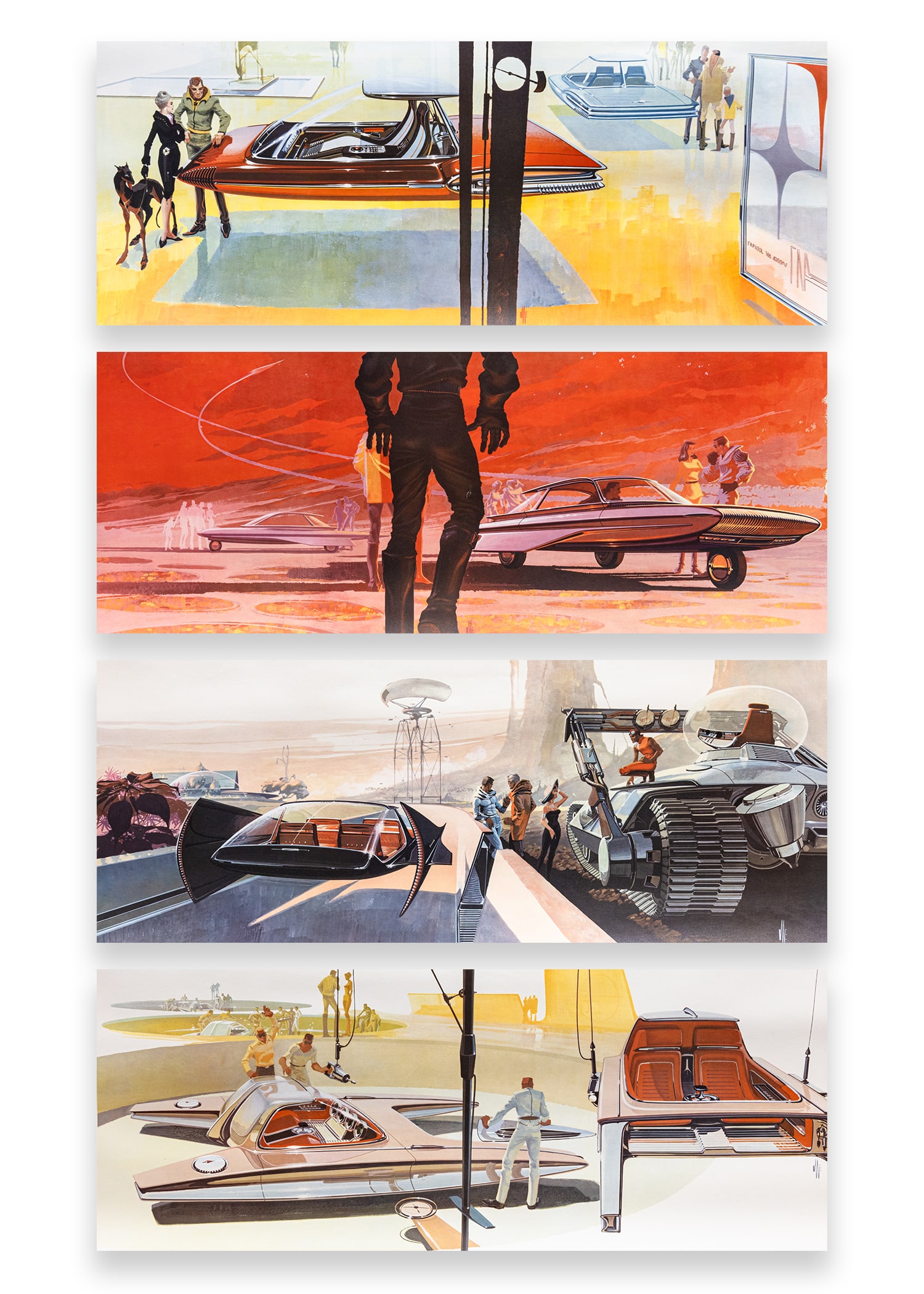 Syd Mead Set I Visual Futurism US Steel Series Signed in Plate Vintage 1960s Lithographs Unframed (1 of 20)