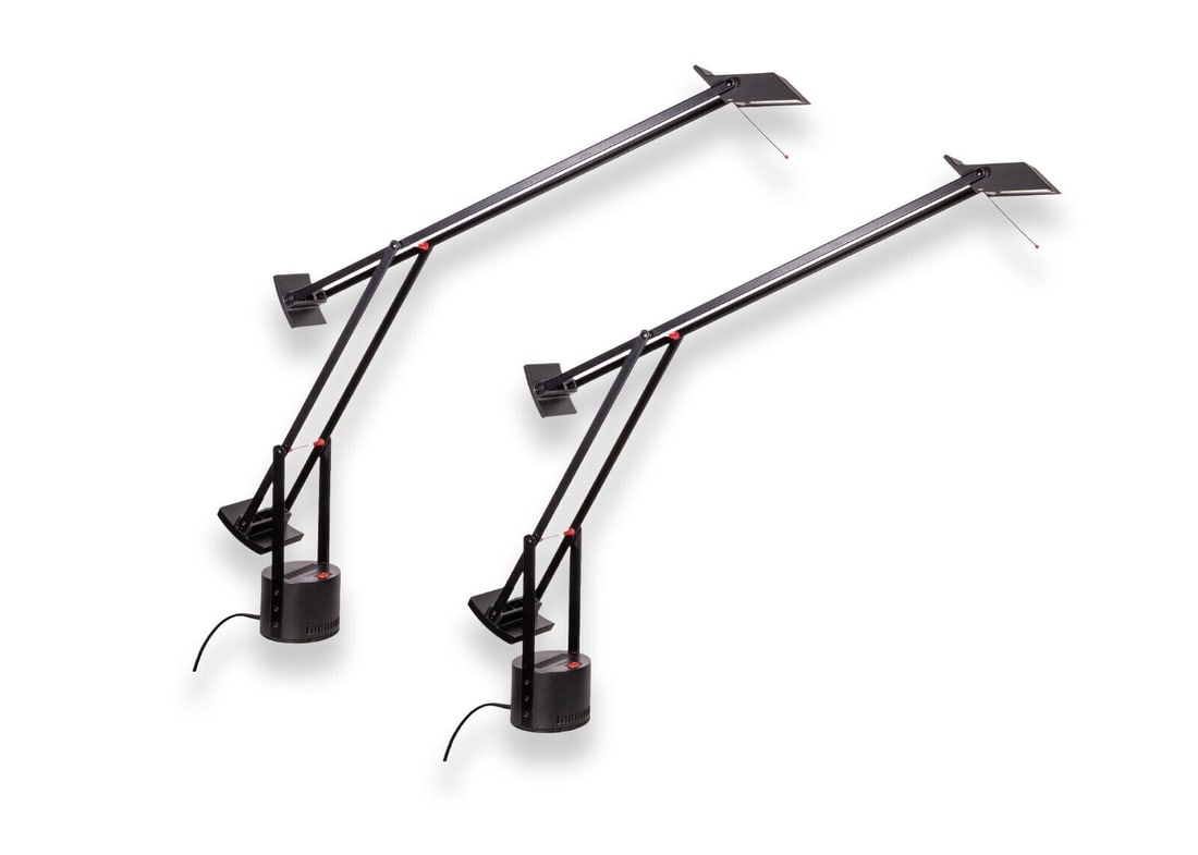 Tizio Mid Century Modern Italian Pair of Black Artemide Table Lamps (1 of 11)