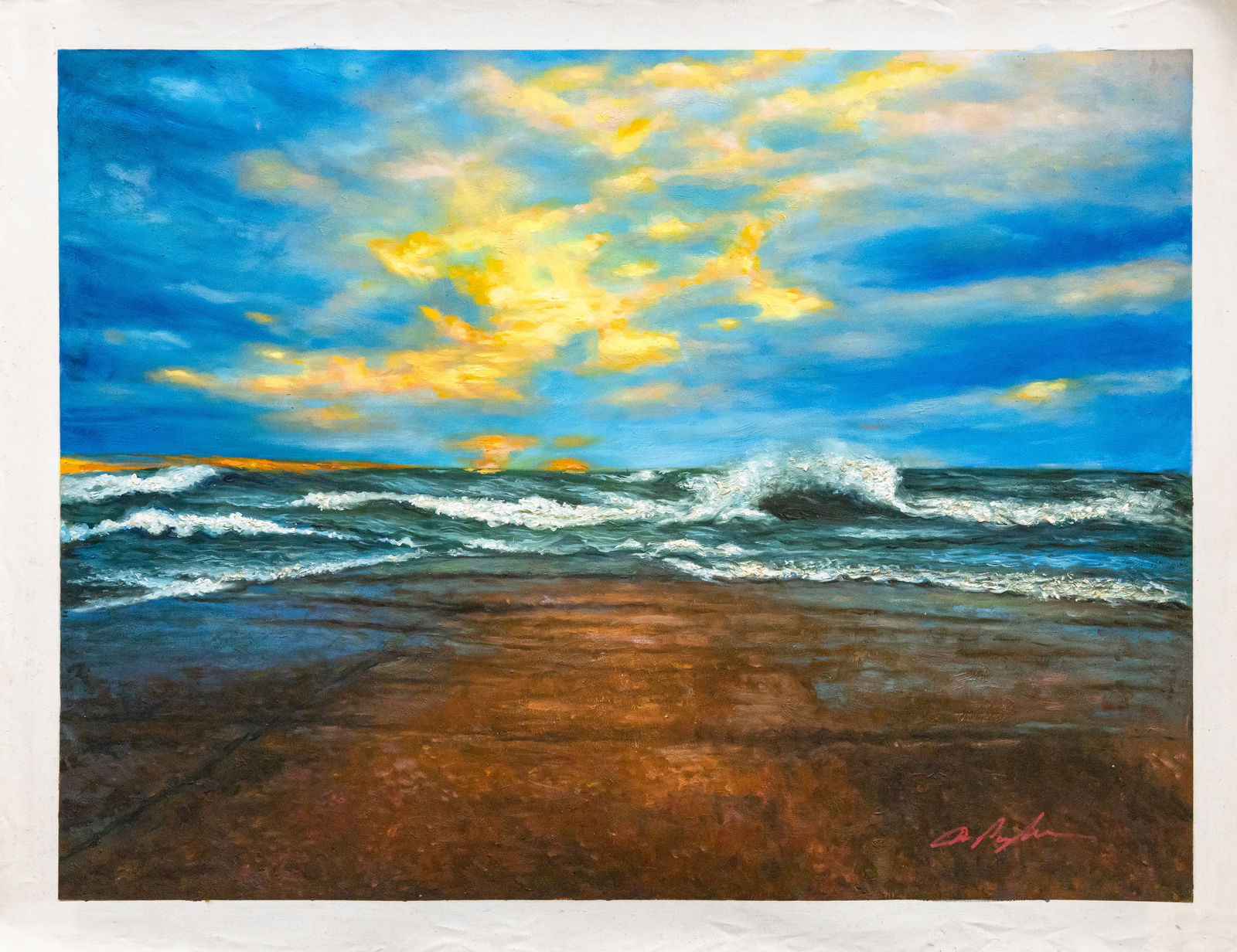 Dominic Pangborn End of a Perfect Day Unique Contemporary Acrylic Painting on Canvas Unframed 2000s (1 of 6)