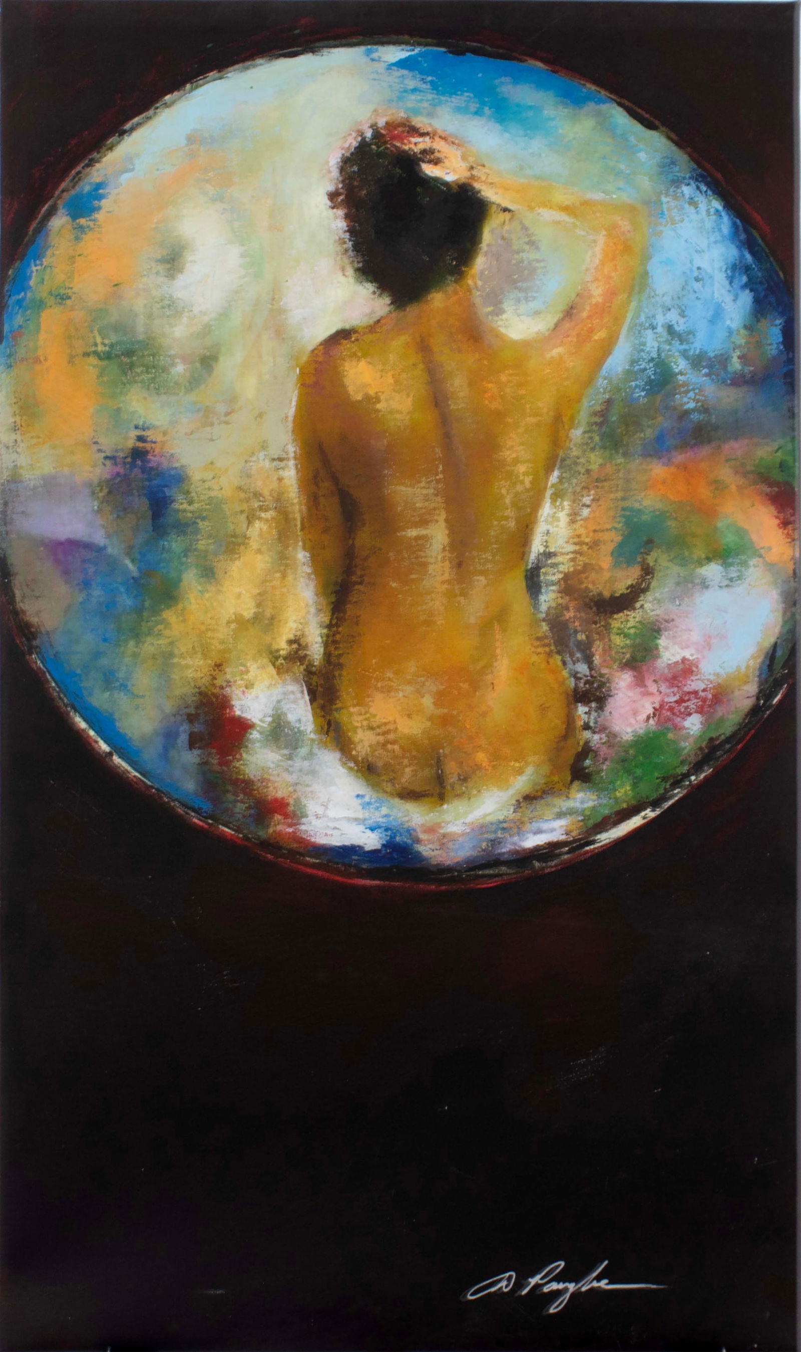 Dominic Pangborn She's Always a Woman Signed Unique Contemporary Acrylic Painting on Canvas 2000s (1 of 6)