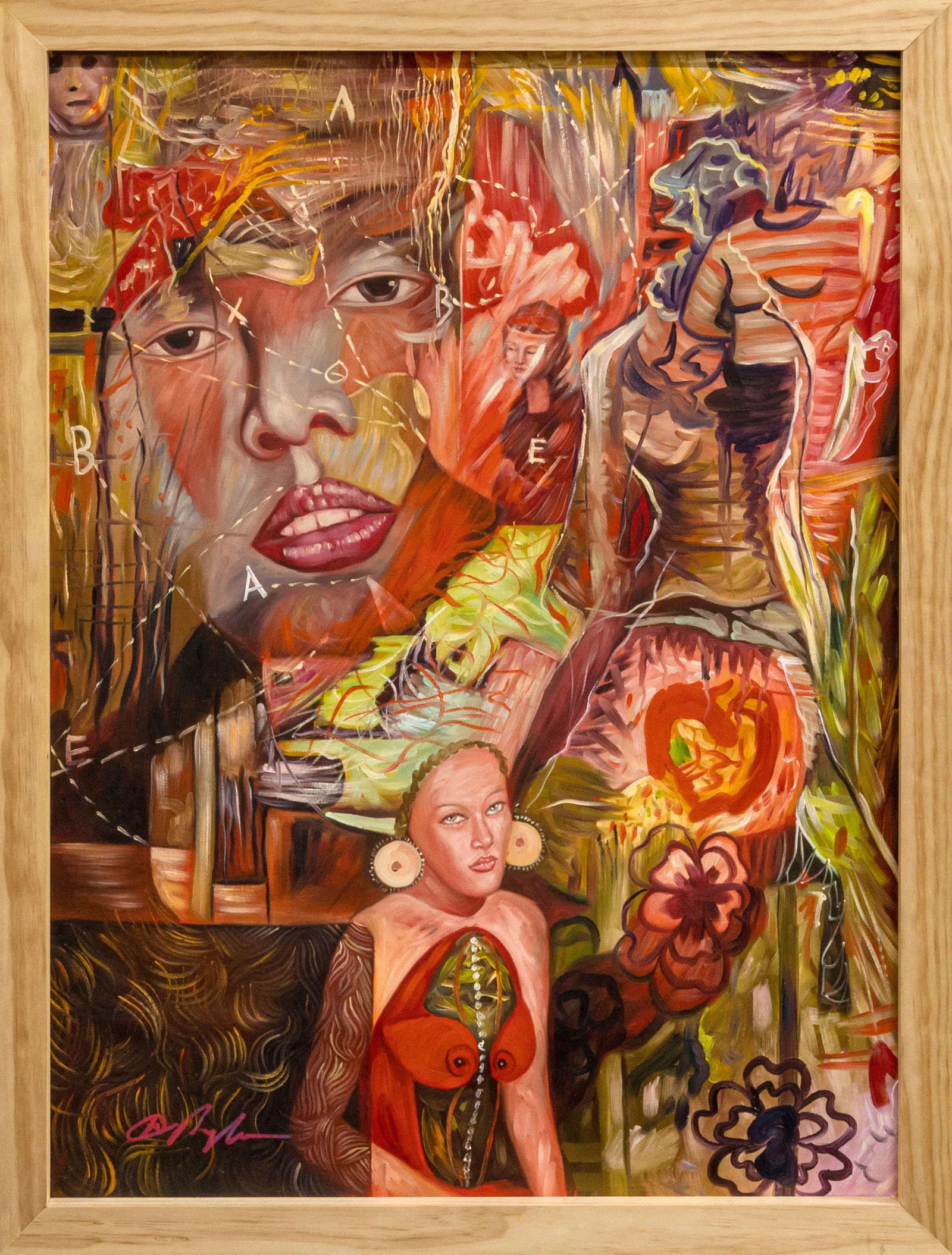 Dominic Pangborn Lust for Life Signed Unique Contemporary Mixed-Media Acrylic Painting Canvas 2000s (1 of 6)