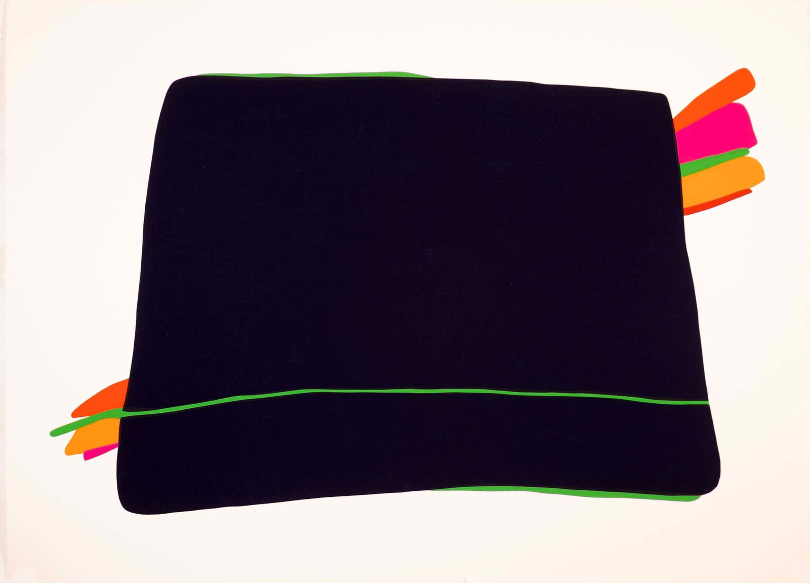 Daniel Gelakoska Black with Spring Rose Contemporary Serigraph with Embossed Artist Seal Unframed (1 of 6)