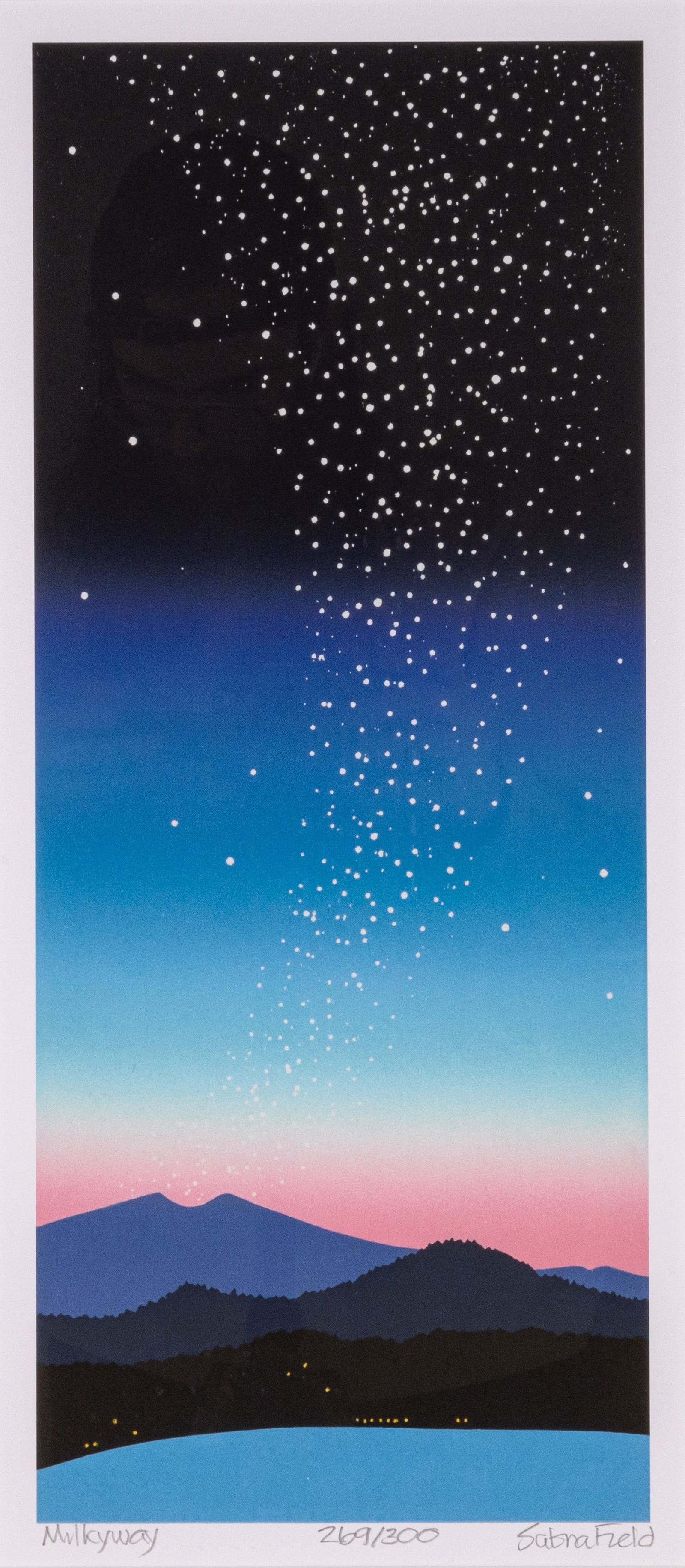 Sabra Field Milkyway Signed Vintage Modern Woodcut on Paper 269/300 Framed 1980s (1 of 12)