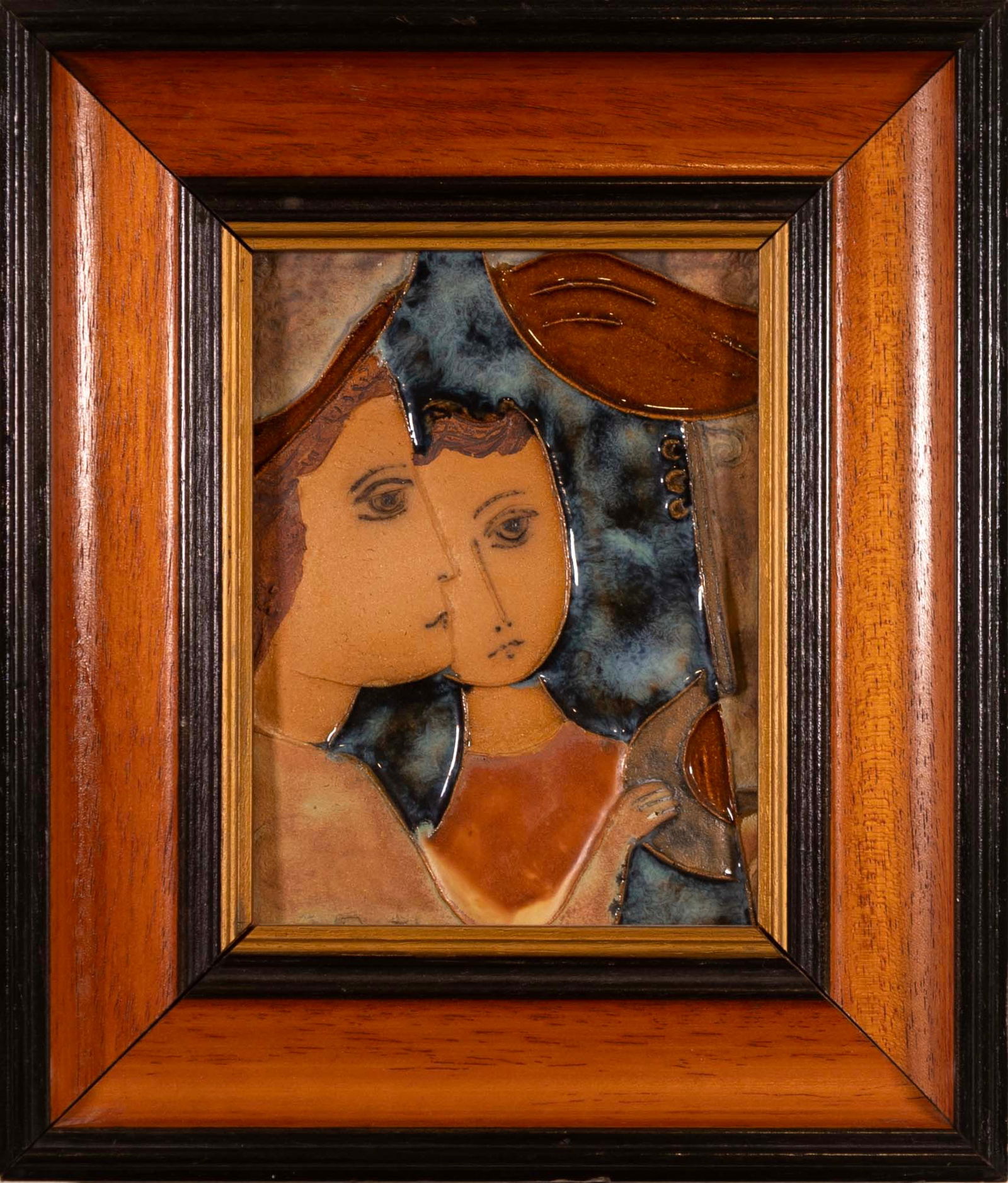 Ruth Faktor Faktorowicz Modernist Israeli Figurative Ceramic Tile Wall Art Framed (1 of 8)