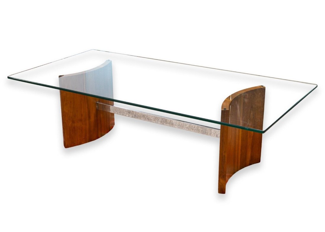 Vladimir Kagan Propeller Wood Chrome and Glass Mid Century Modern Coffee Table (1 of 8)