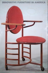 Innovative Furniture in America Smithsonian Institution 1985 Vintage Lithographic Poster Framed