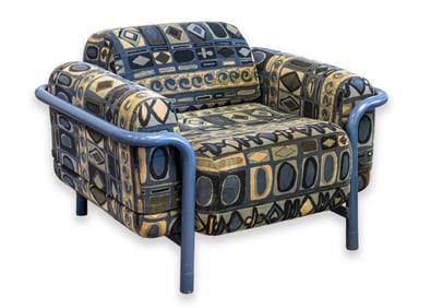 Ralph Rye for Marble Furniture Co. Chair Prototype Tubular Steel Cushion Jack Lenor Larsen 1970