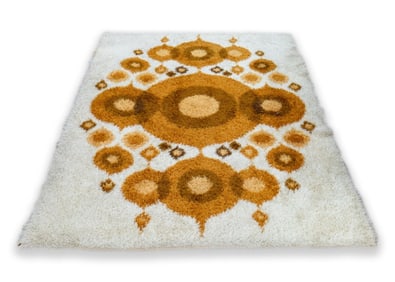 Rya Sonet Vintage Danish Mid Century Modern Wool Blend Area Rug Made In Denmark