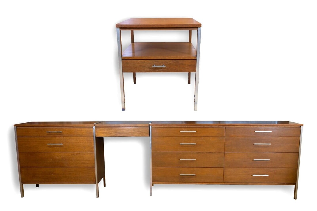 Paul Mccobb for Calvin Linear 4 Piece Vanity Bedroom Set Mid Century Modern (1 of 17)