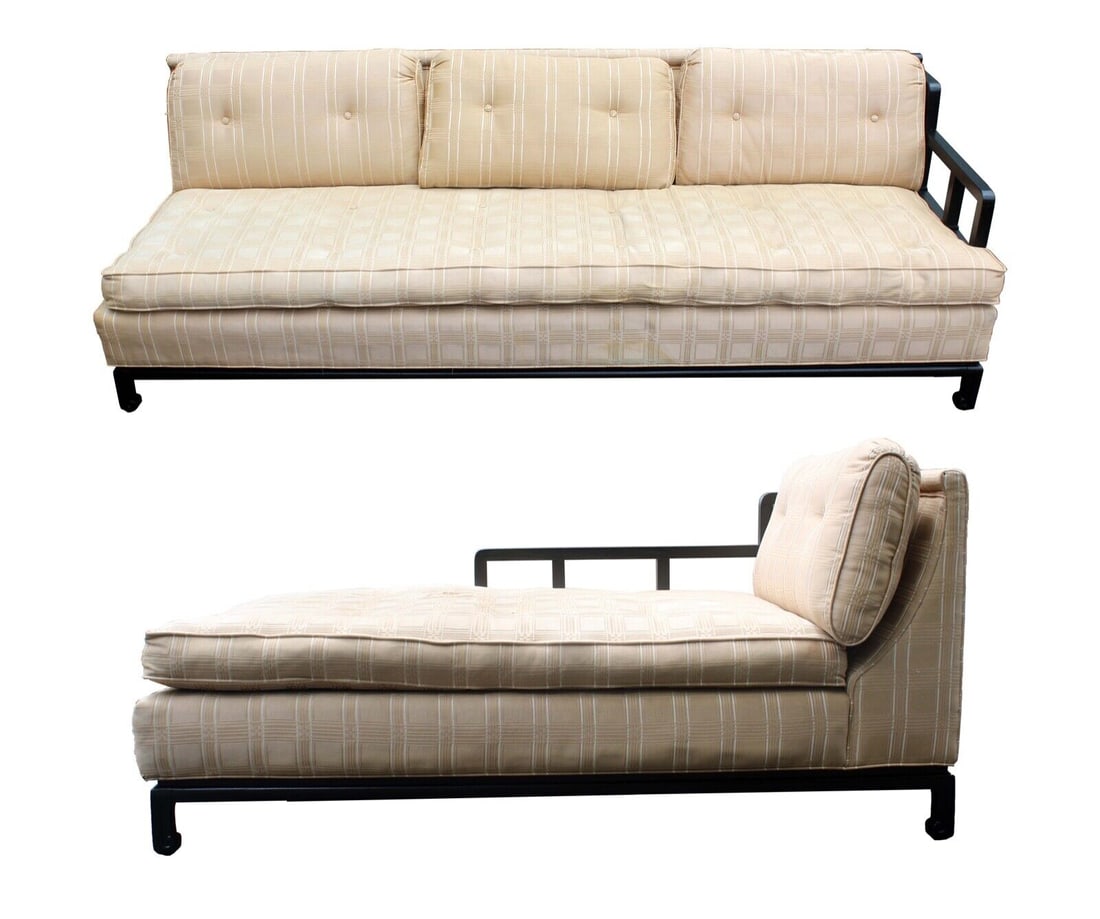 Vintage Mid Century James Mont 2 Piece Asian Style Lacquered Sectional Sofa (1 of 11)