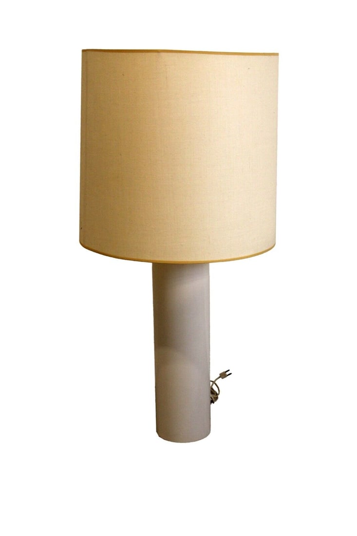 Nessen Tubular Ceramic White Table Lamp Mid Century Modern (1 of 8)