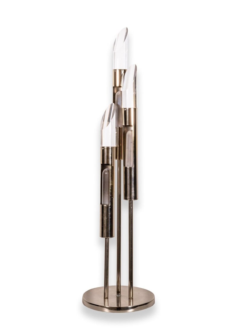 Vintage Laurel Lamp Company Space Age Modern Trio Chrome and Lucite Table Lamp (1 of 10)