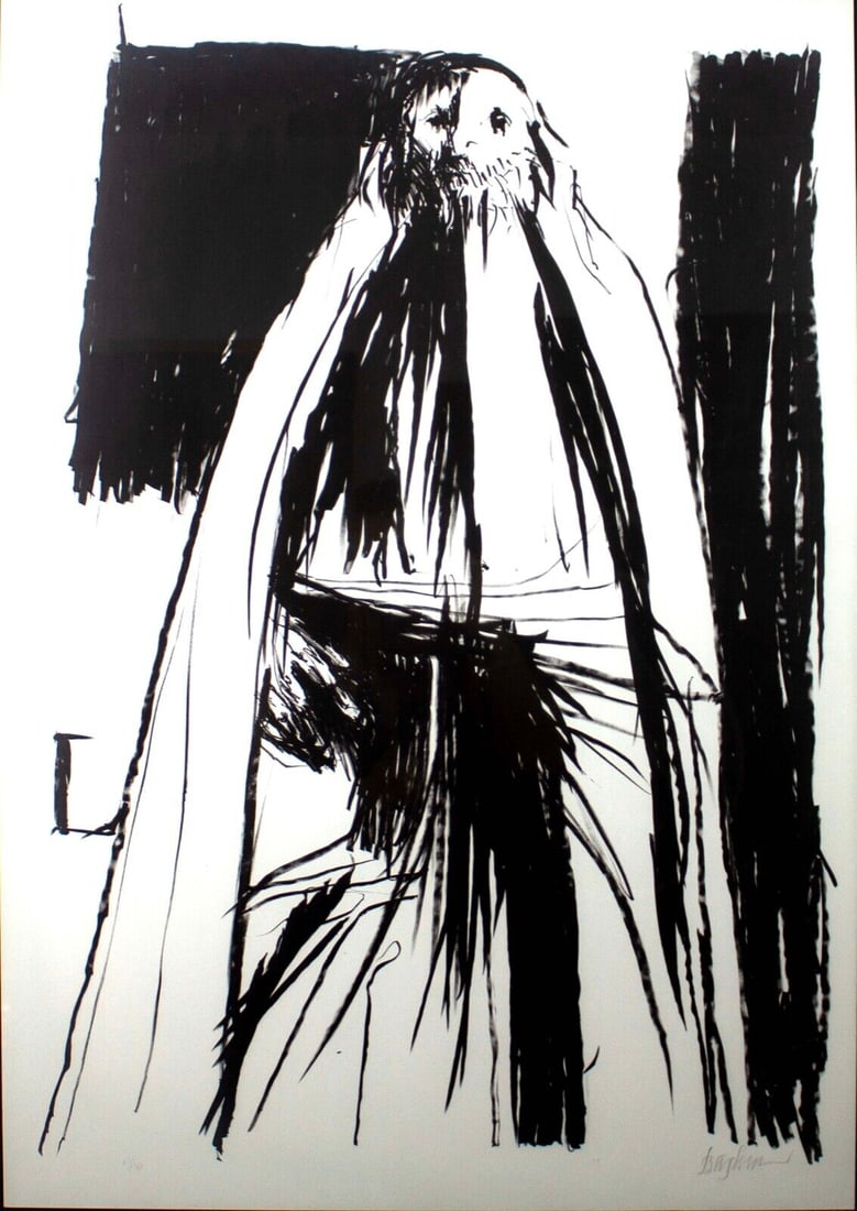 Leonard Baskin The Patriarch Signed Modern Lithograph on Paper 87/160 Framed '71 (1 of 11)