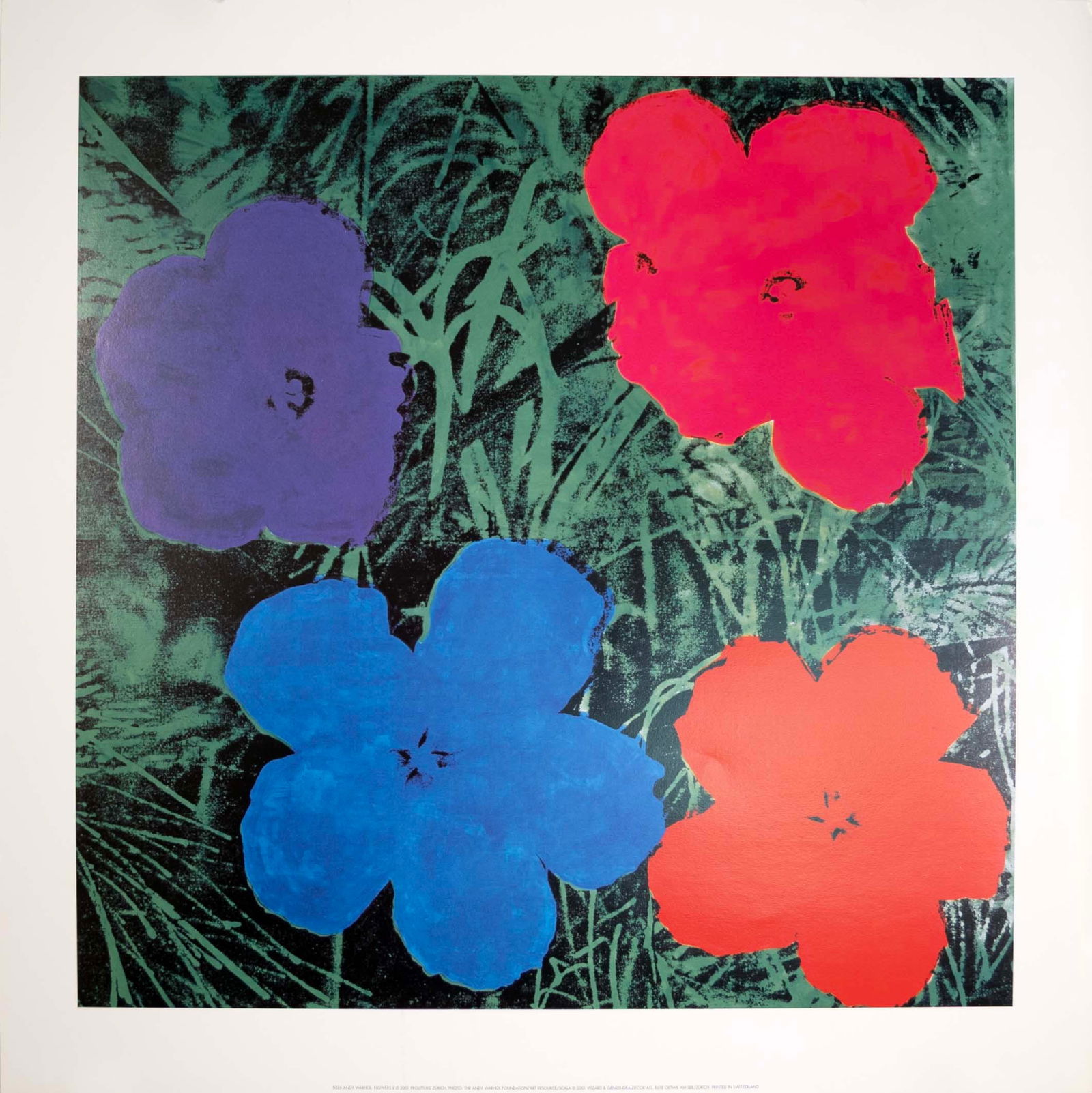 Andy Warhol Flowers II Contemporary Pop Art Offset Lithographic Poster Unframed 2001 (1 of 8)