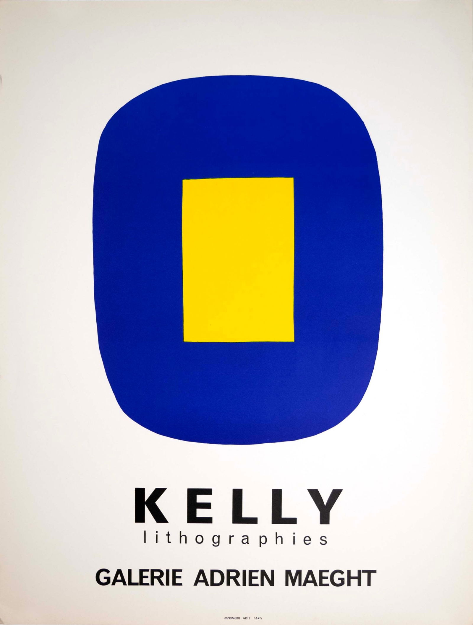 Ellsworth Kelly Jaune Sur Bleau Galerie Adrien Maeght Original Lithographic Poster Unframed 1965 (1 of 5)