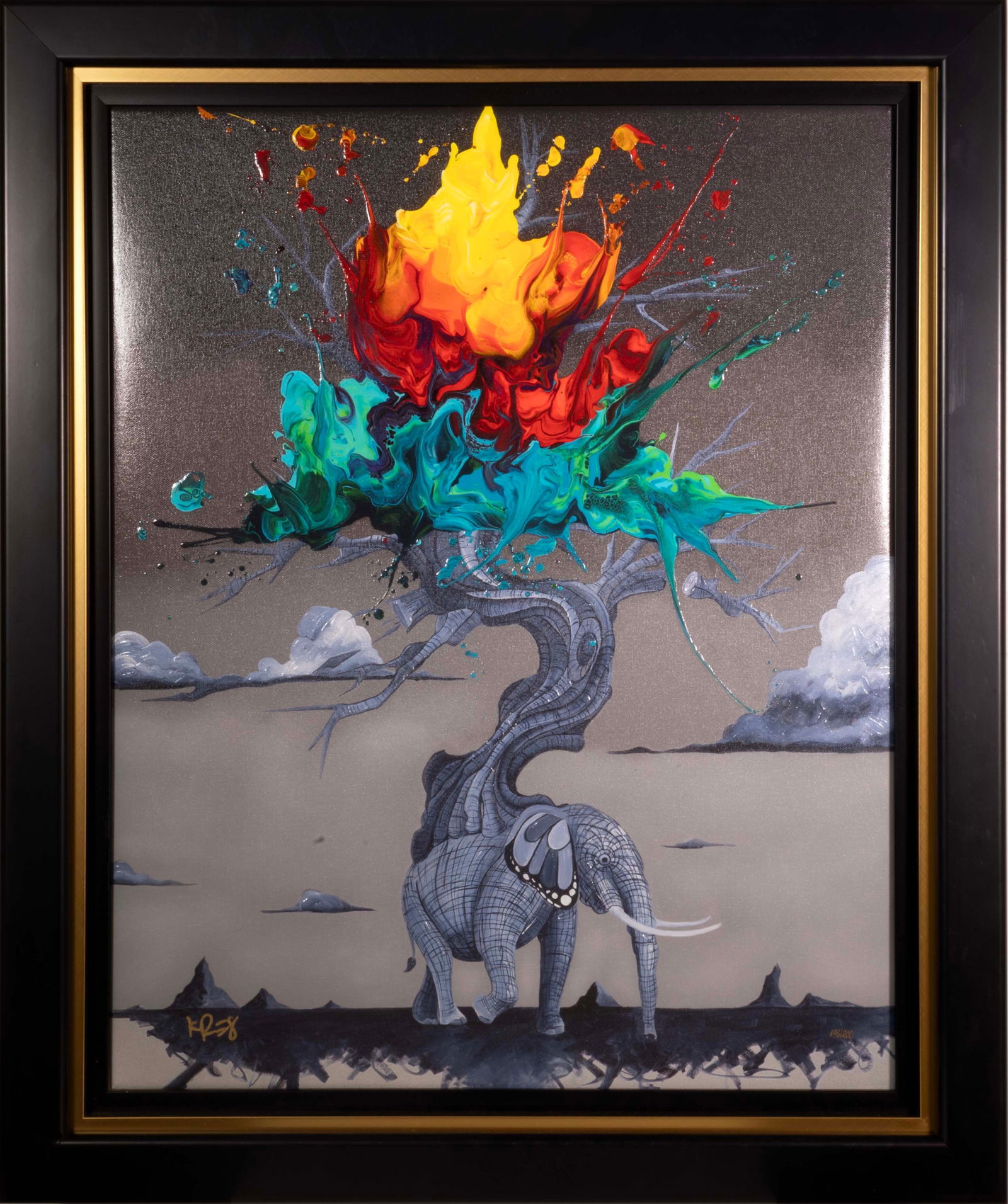 Kevin Kre8 Vigil Rooted in Power Signed Hand Embellished Giclee on Canvas 196/200 Framed 2021 (1 of 12)