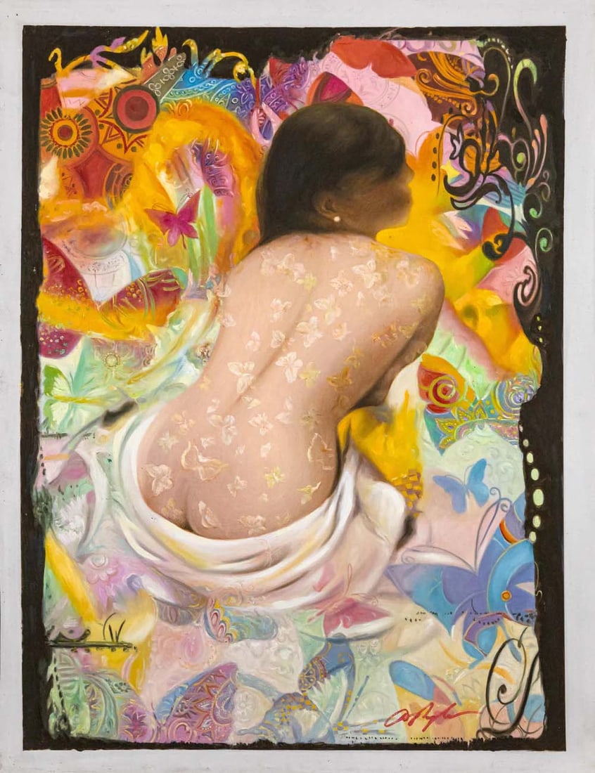 Dominic Pangborn Living in a Day Dream Signed Unique Acrylic Painting Unframed (1 of 6)