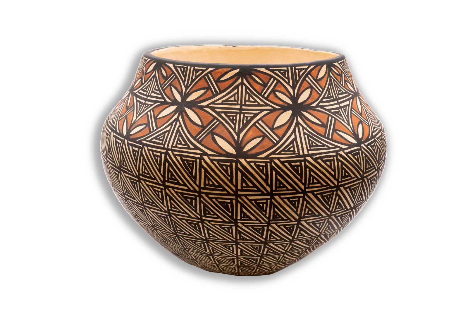 Carrie Chino Charlie Signed Acoma Pueblo New Mexico Hand Painted Earthenware Pottery Vessel (1 of 7)