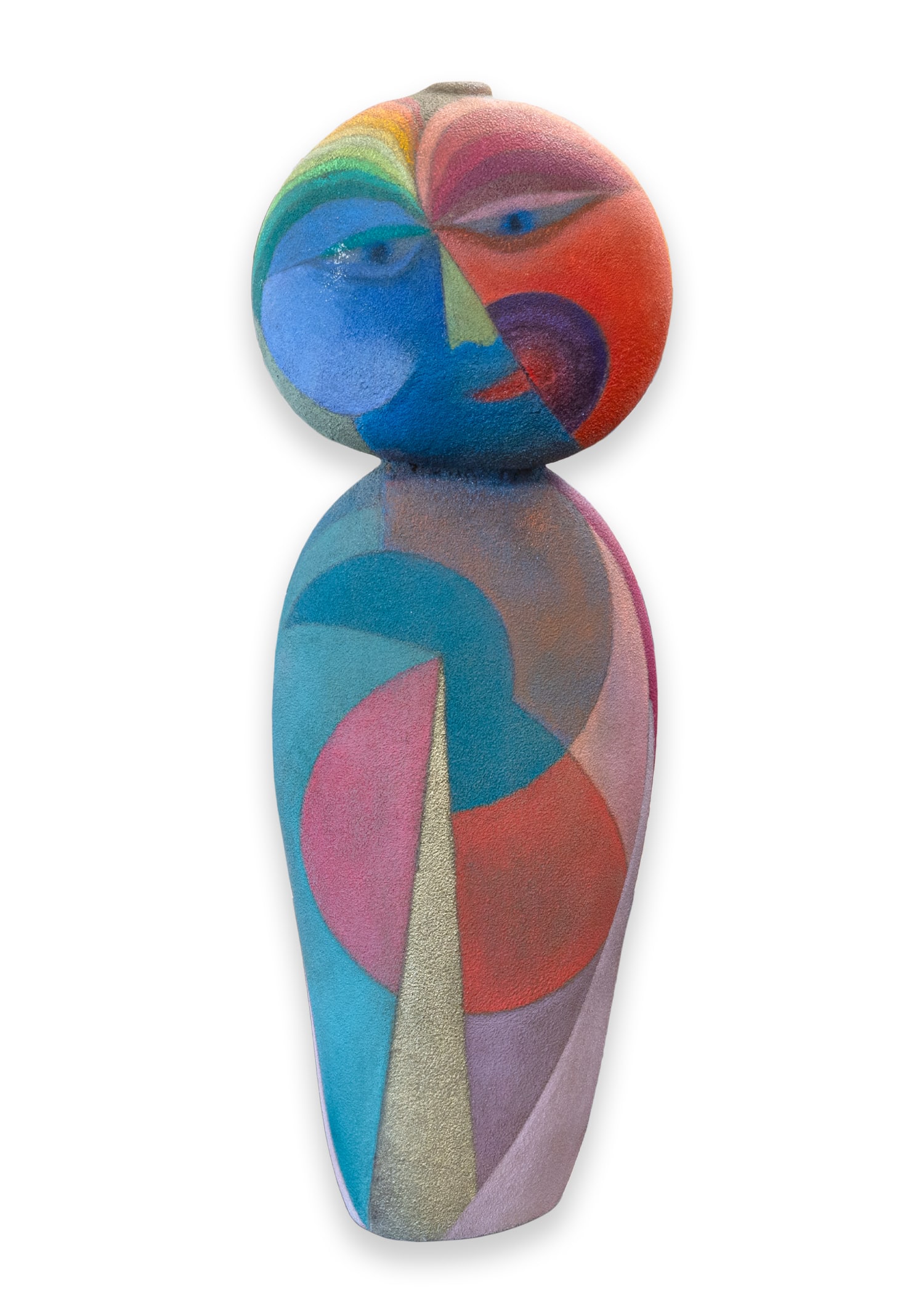 Tom McGlauchlin Signed Contemporary Cubist Sandblasted Glass Sculpture 1993: A contemporary cubist sandblasted glass statue sculpture by American artist Tom McGlauchlin. Signed and dated at bottom interior Tom McGlauchlin, DP837, 1993 Signed and dated at bottom interior DP837,