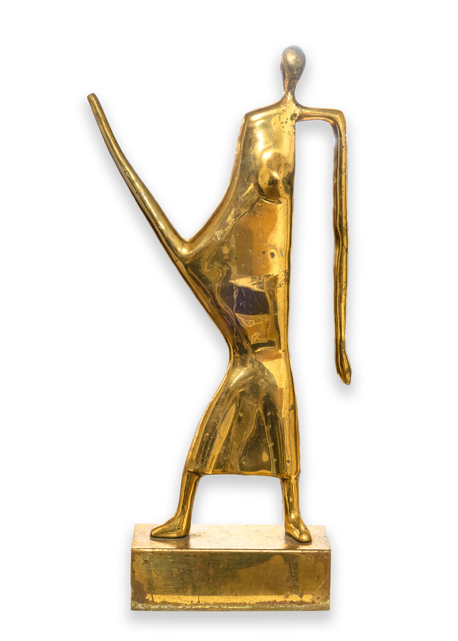 Modernist Art Deco Abstract Female Figurative Brass Table Sculpture 20th Century (1 of 8)