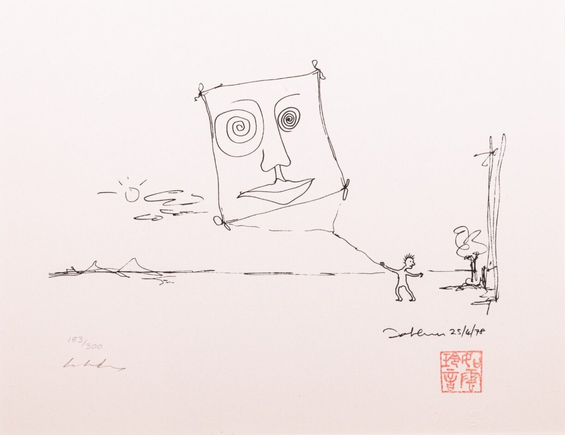 John Lennon Free as a Bird Silkscreen 183/300 Hand Signed Yoko Ono Lennon 1995 (1 of 9)