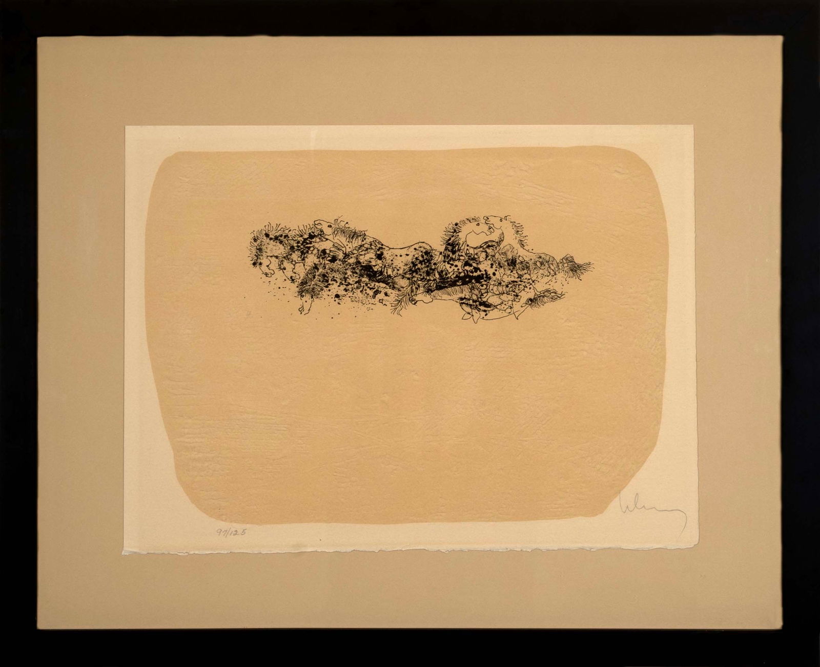 Hoi Lebadang Horses Cheveaux Signed Contemporary Etching on Paper 97/125 Framed 1968 (1 of 10)