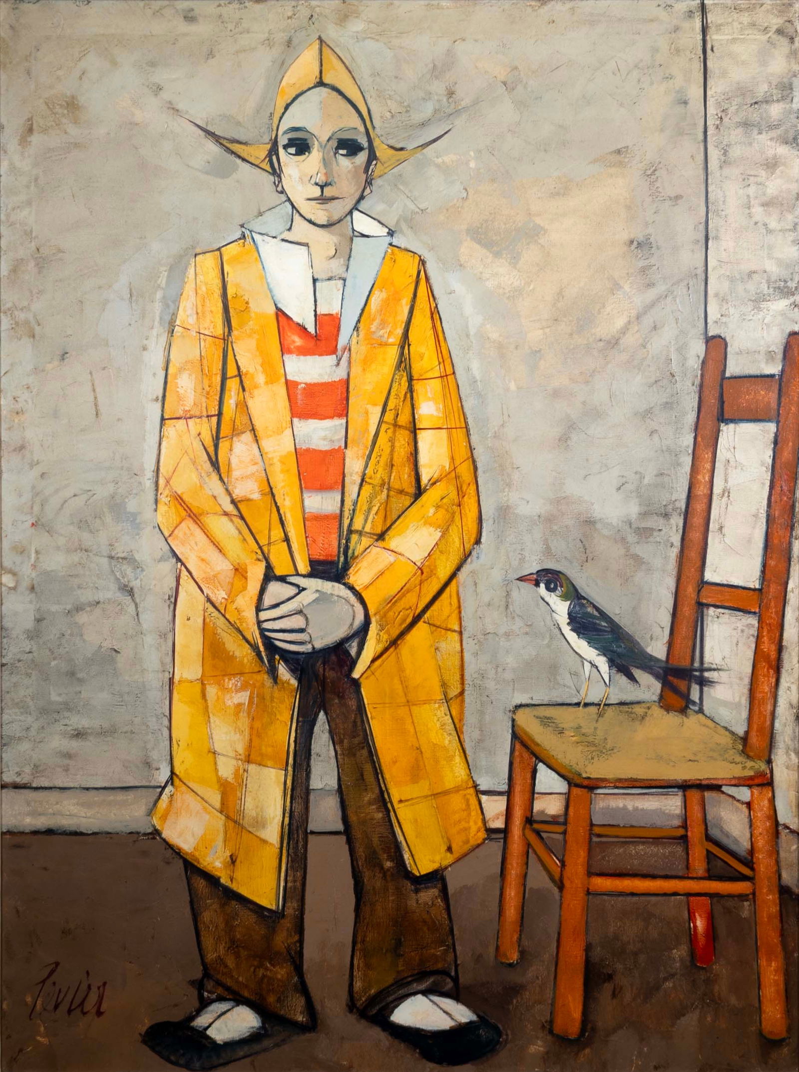 Charles Levier Harlequin Mid Century Modern Oil Painting on Canvas Framed 1950s (1 of 10)