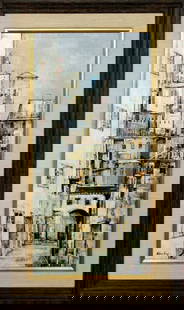 Pawel Kontny Signed Oil on Canvas Painting 1950s: For your consideration is an original oil on canvas painting, signed by Pawel Kontny, circa the 2000s. In excellent condition. The dimensions of the frame are 17.5" W x 29.5" H and dimensions of the