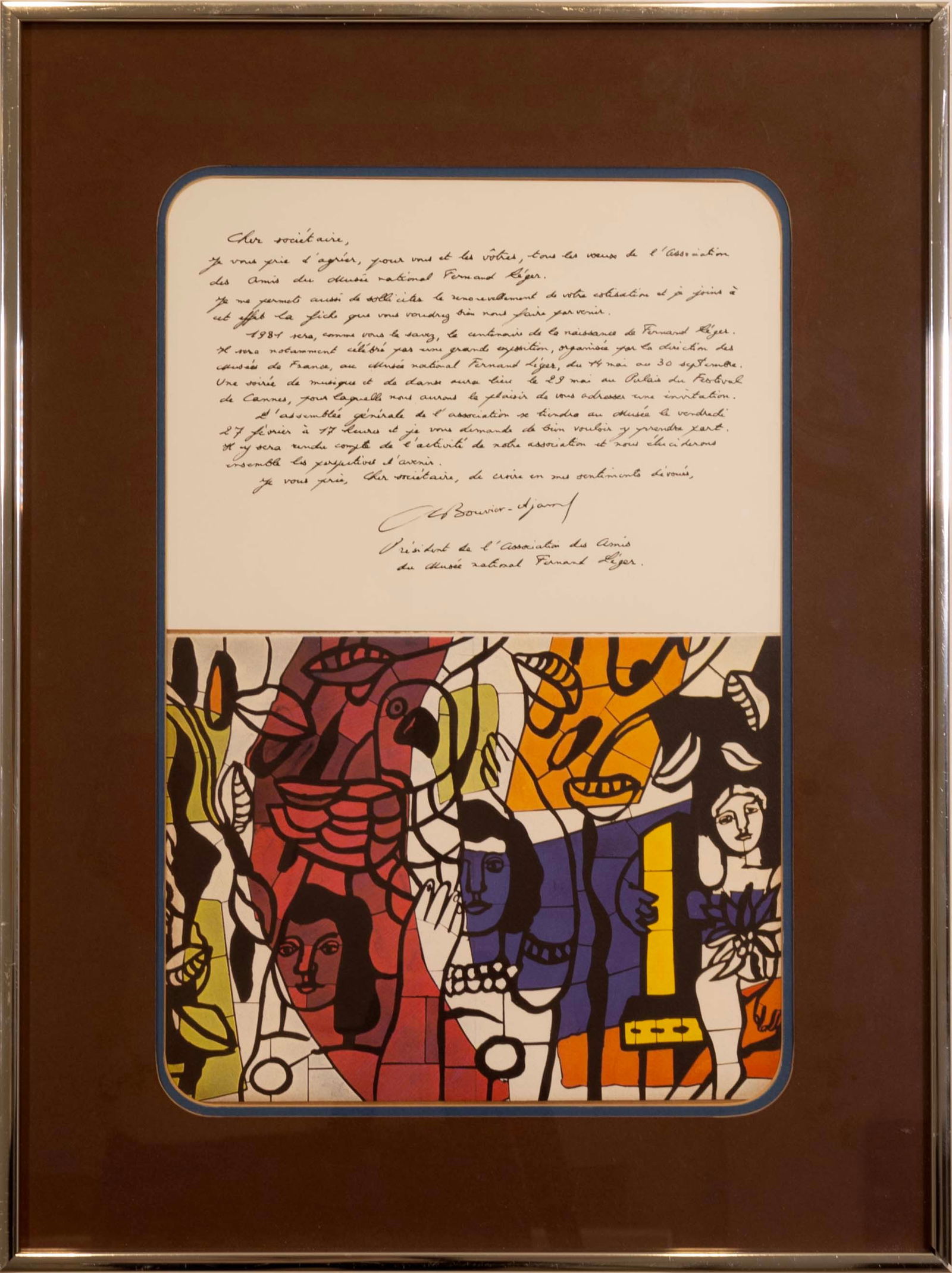 Fernand Leger Les Femmes Au Perroquet Color Lithograph on Paper Foundation Letter 1952 (1 of 7)