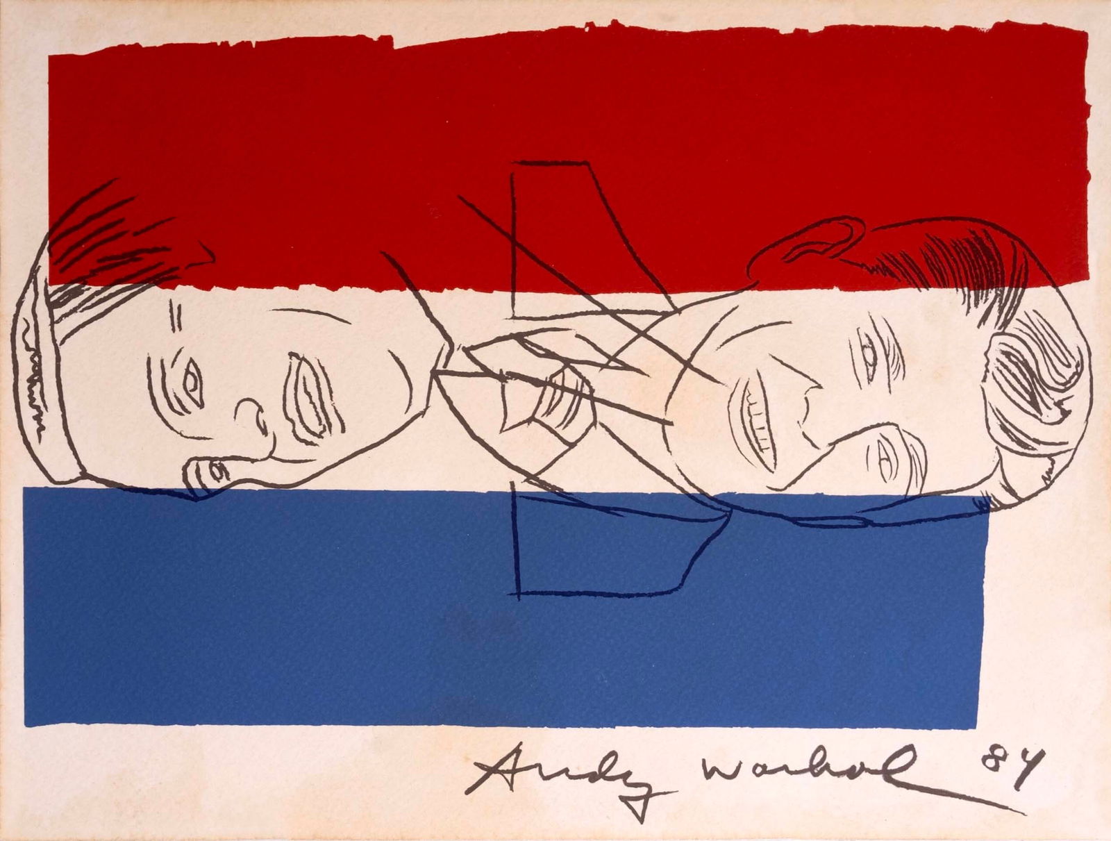 Andy Warhol Invitation Election Night 1984 Ronald Reagan & Walter Mondale Lithograph Unframed (1 of 5)