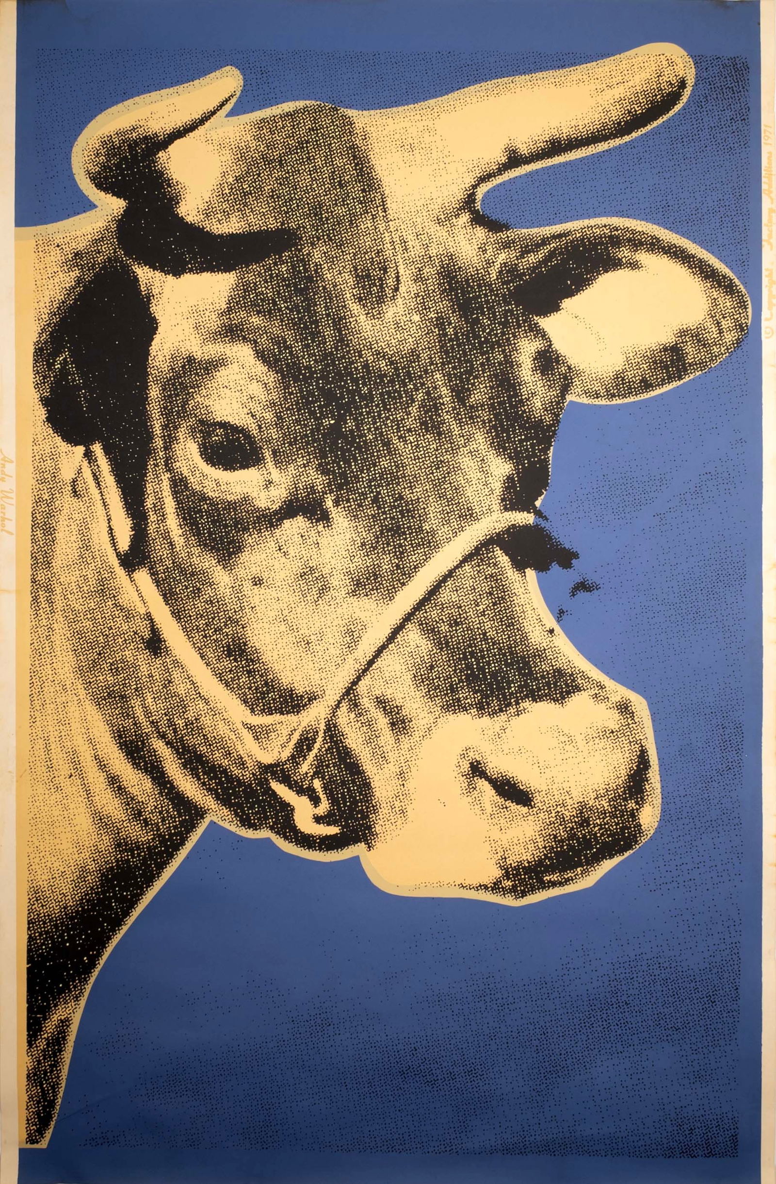 Andy Warhol Cow (Yellow with Blue Background) 1971 Screenprint Factory Editions Unframed (1 of 7)