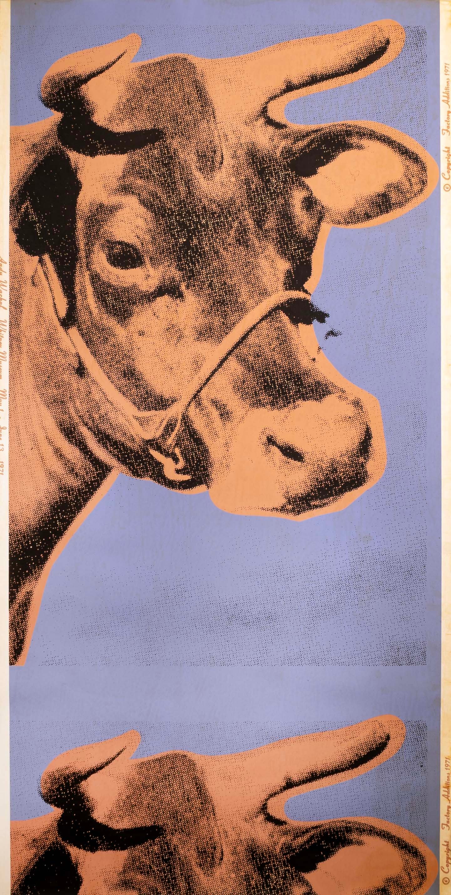 Andy Warhol Cow (Brown with Periwinkle Blue) 1971 Screenprint Factory Editions Unframed (1 of 8)