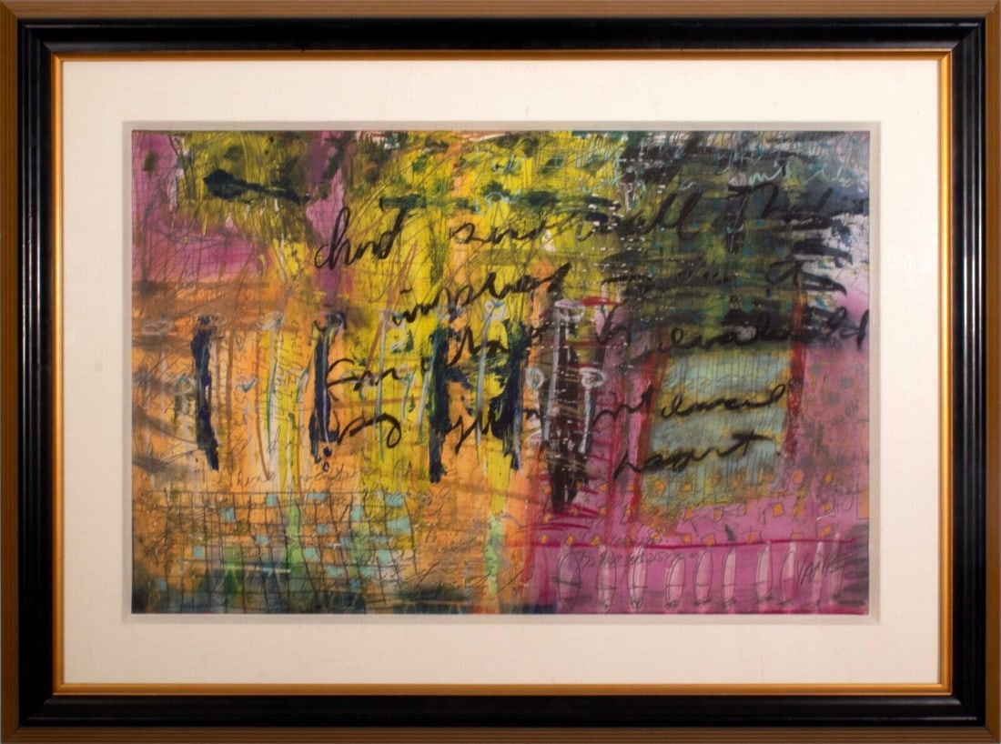 Tim Yankee Detail of Process Signed Unique Mixed Media Painting on Board 2003 (1 of 10)