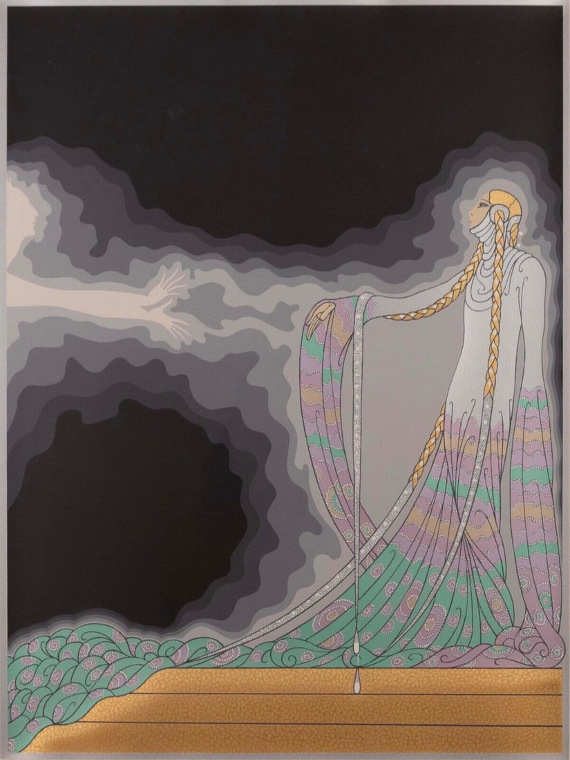 Erte Melisande At the Theatre Signed Art Deco Serigraph with Gold AP Signed (1 of 13)