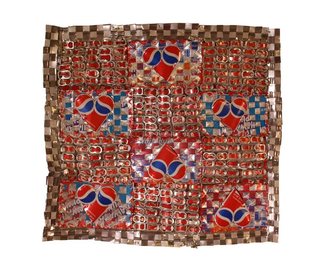 Ross Palmer Beecher Pepsi Hawaiian Punch Contemporary Found Art Quilt Sculpture (1 of 11)