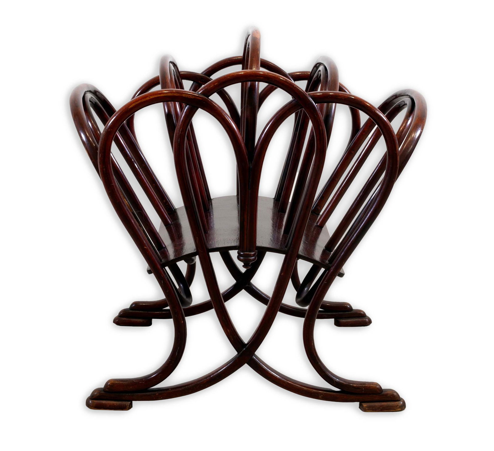 Thonet Vienna Art Nouveau Newspaper Magazine Rack Model 11801 Bentwood 1904 (1 of 9)