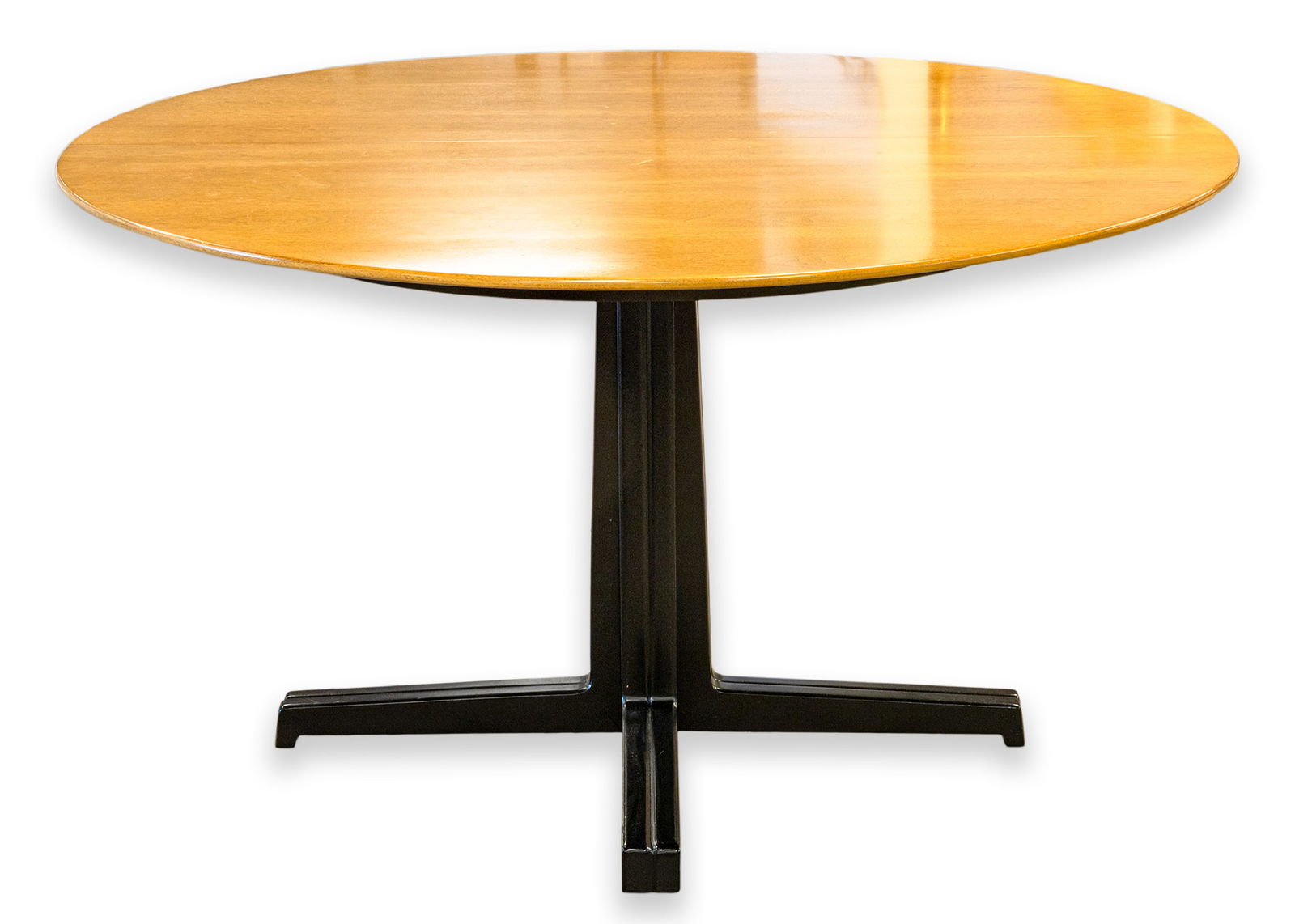 Edward Wormley For Dunbar Round Dinette Table Walnut Top Mahogony Pedestal Base 1960s (1 of 9)