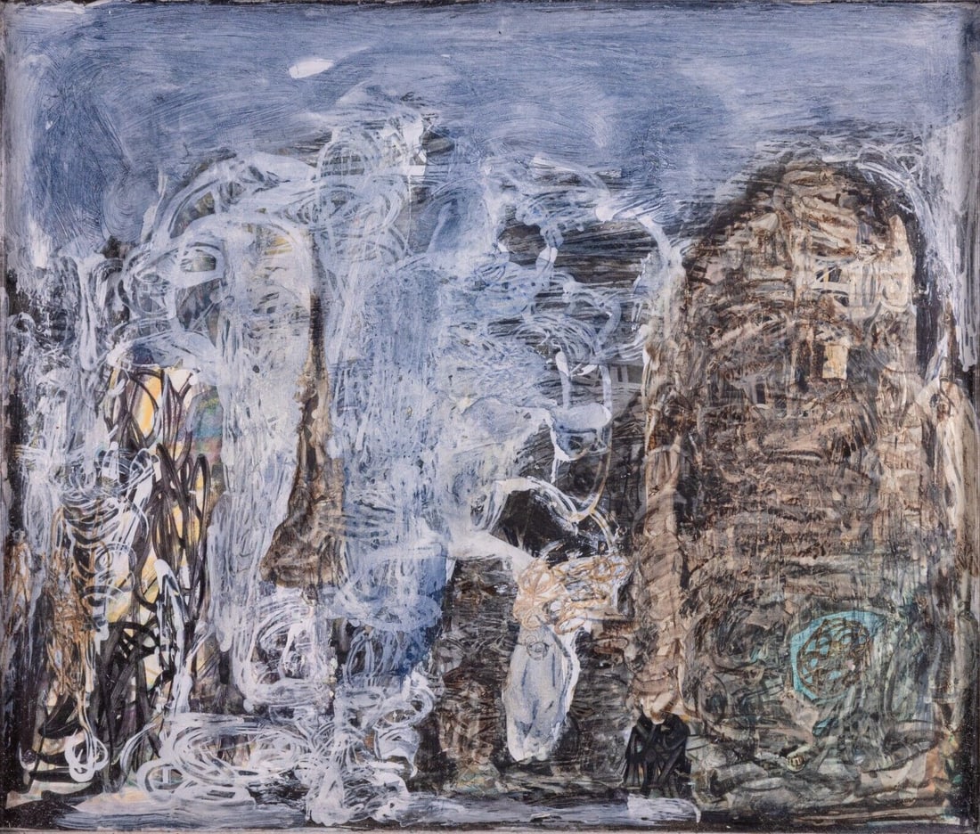 Brenda Goodman Signed Abstract Expressionist Oil Painting on Paper 1989 Framed (1 of 7)