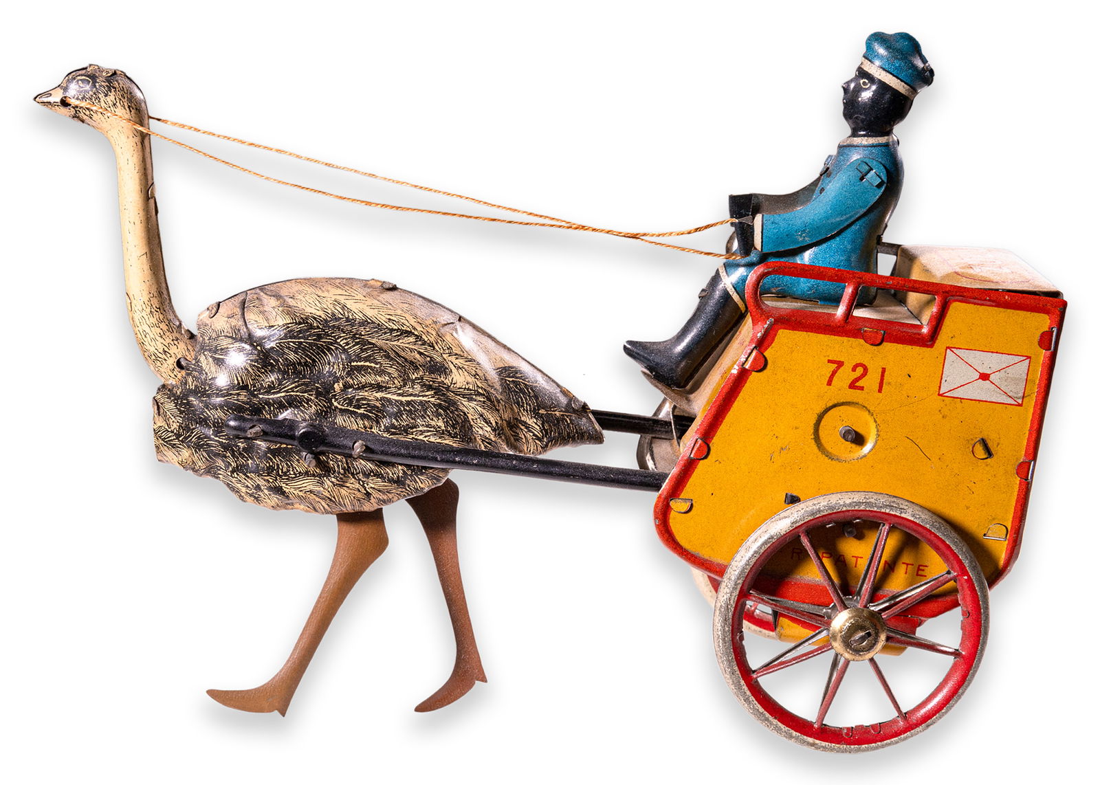 Lehmann Kamerun Ostrich Mail Cart Antique Windup Tin Toy Collectibles Germany 1890s (1 of 7)