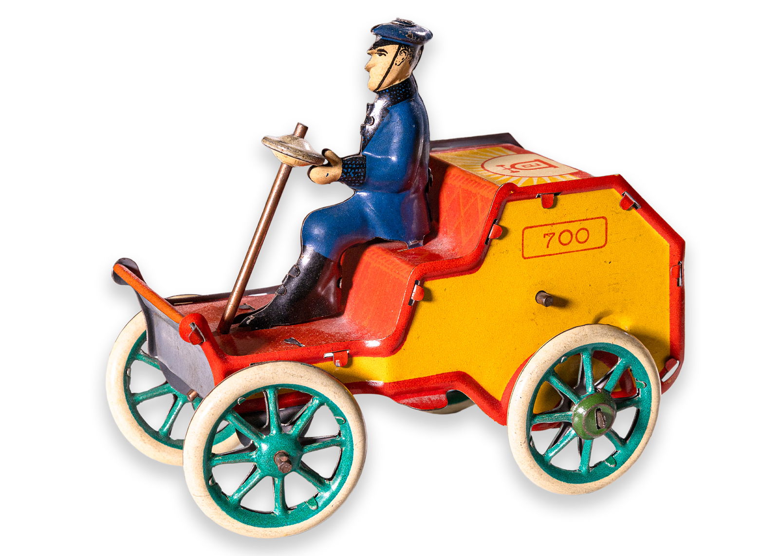 Lehmann ALSO Man Drives a Car Antique Windup Tin Toy Collectables Germany 1930s (1 of 6)